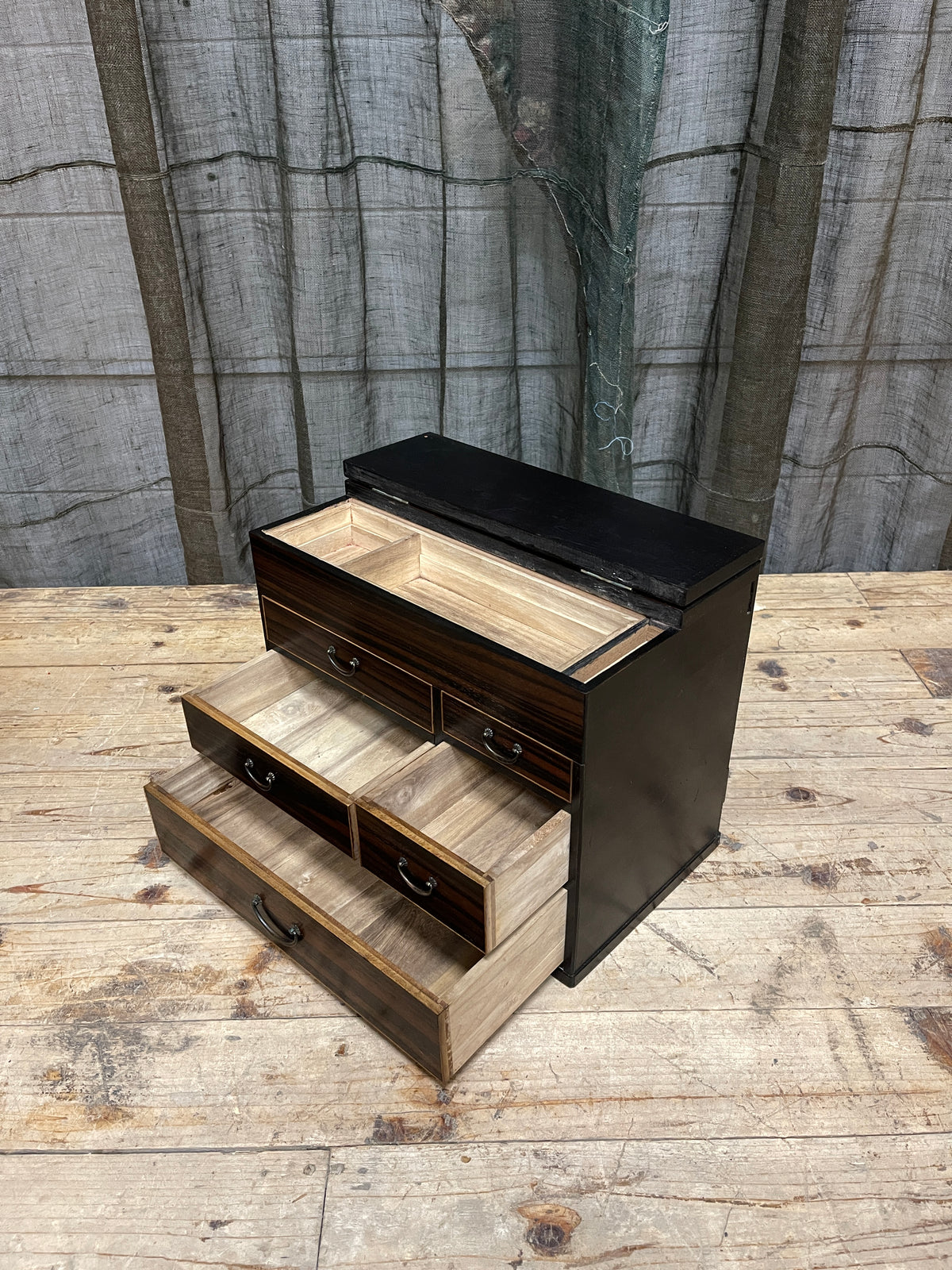Vintage Japanese Sewing Box, Hari Bako | Midcentury