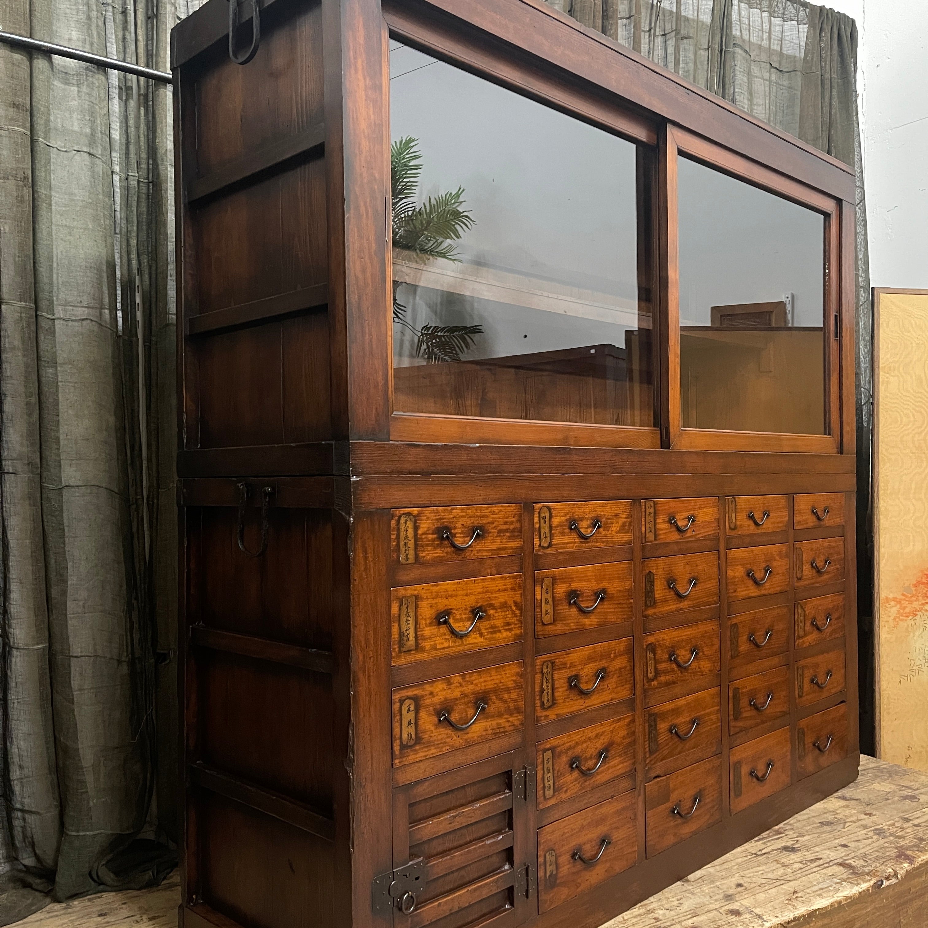 Japanese Shop Chest From Kyoto - Cedar & Cypress | Meiji