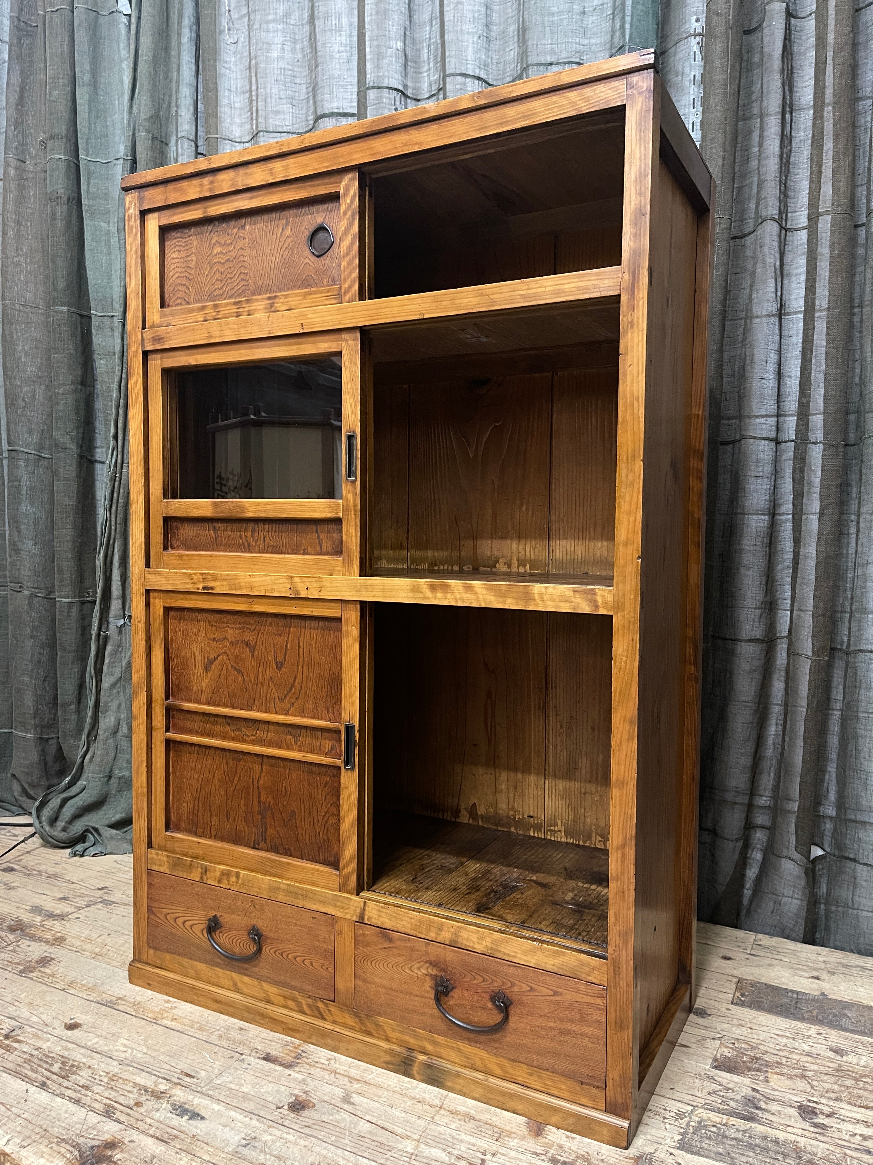 Japanese Mizuya, Kitchen Cabinet - Cedar & Cypress & Elm | Taisho, c.1915