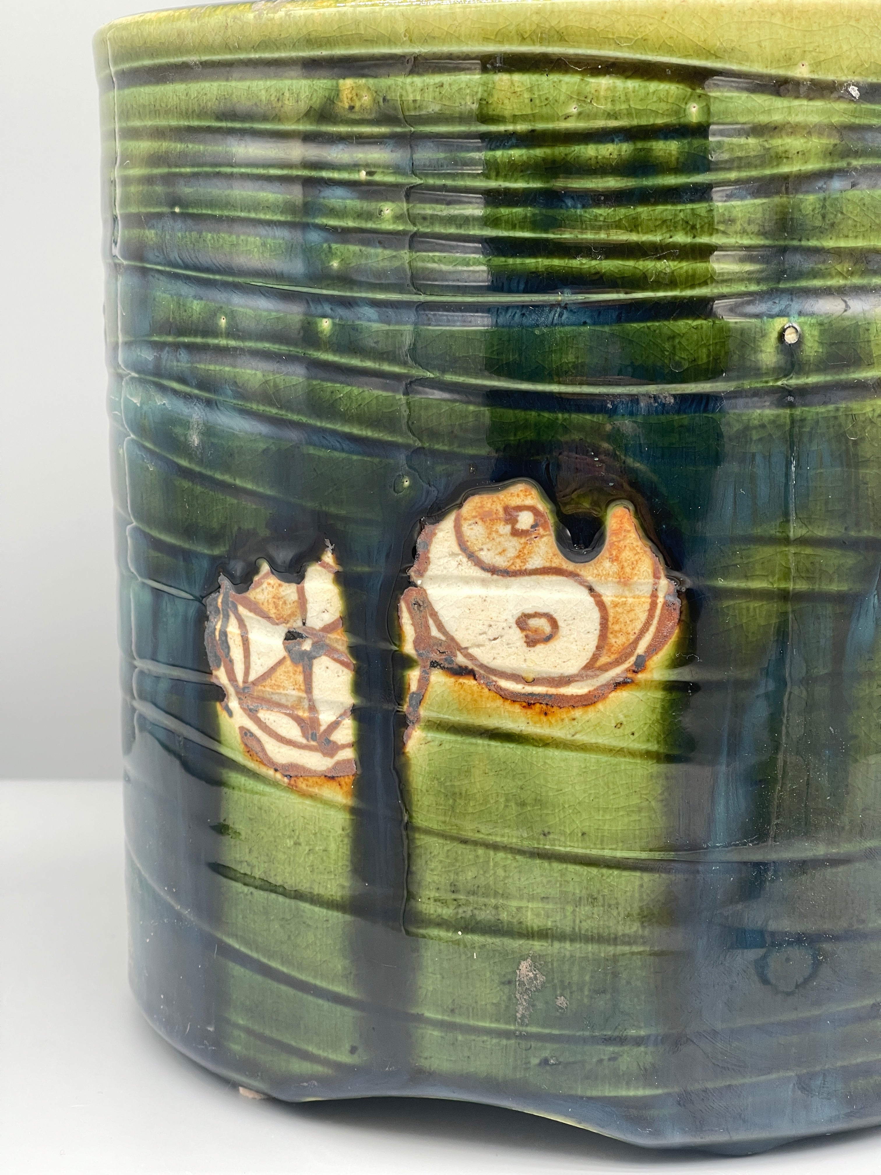 Japanes Porcelain Oribe Hibachi | c.1960