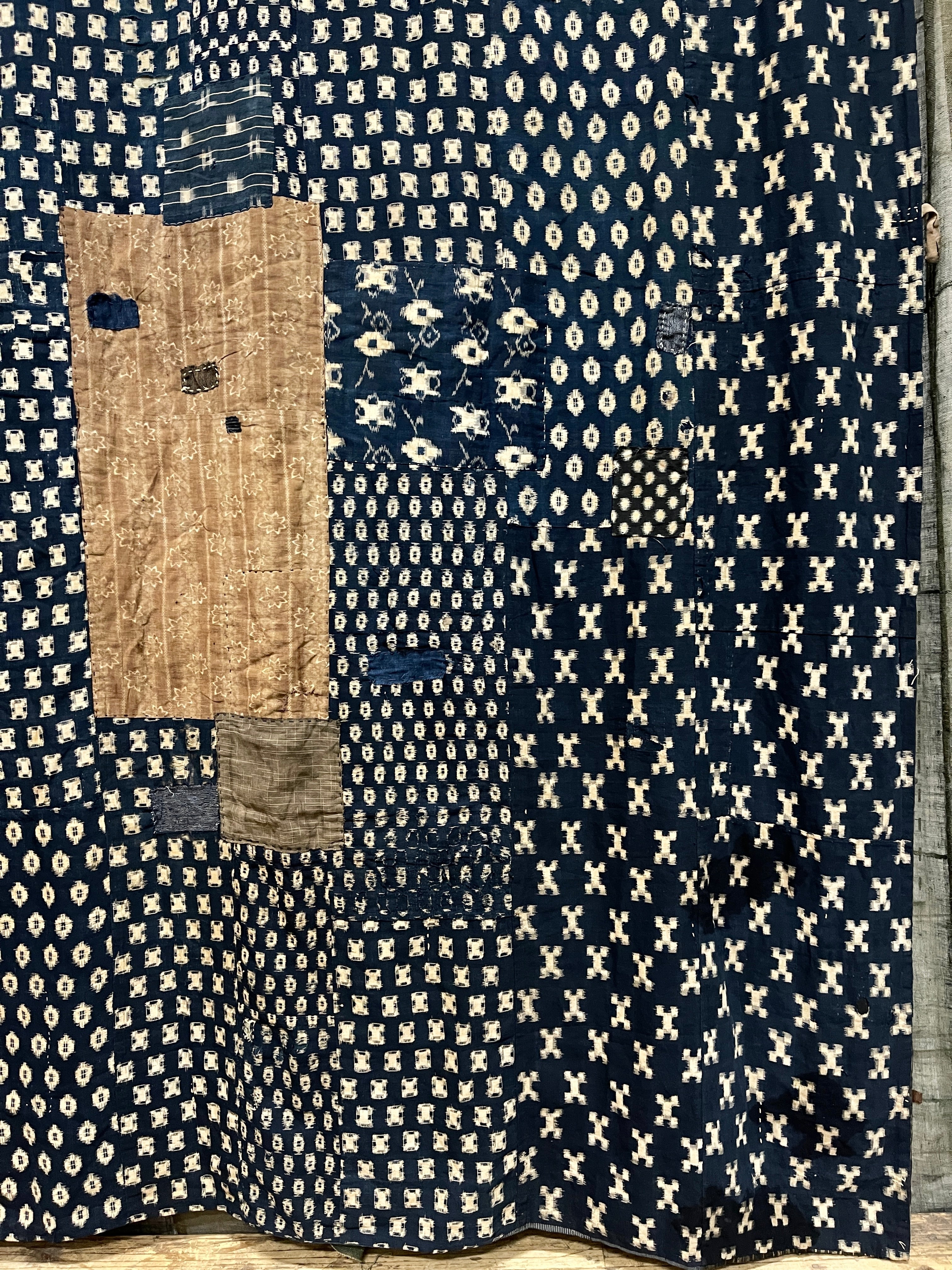 Antique Japanese Indigo Boro Wall Hanging / Rug