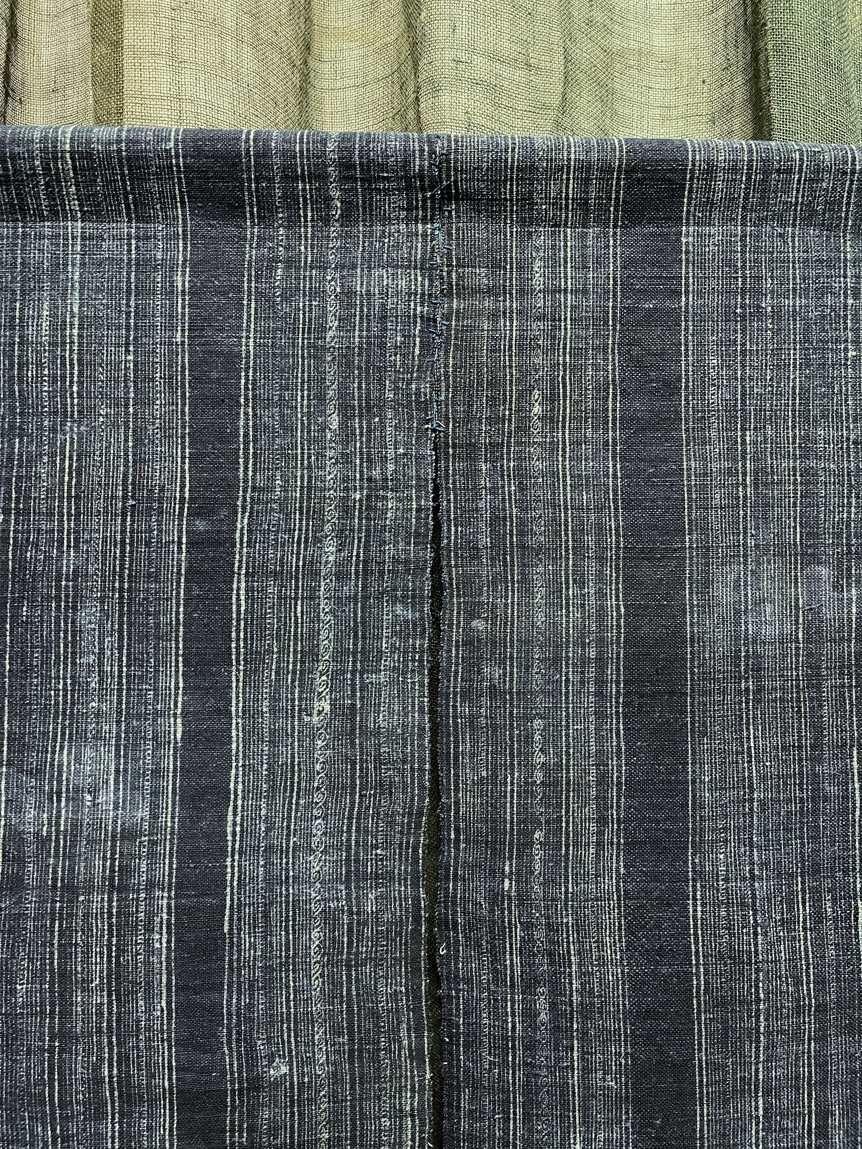 Antique Chinese Cotton, Panelled Curtain