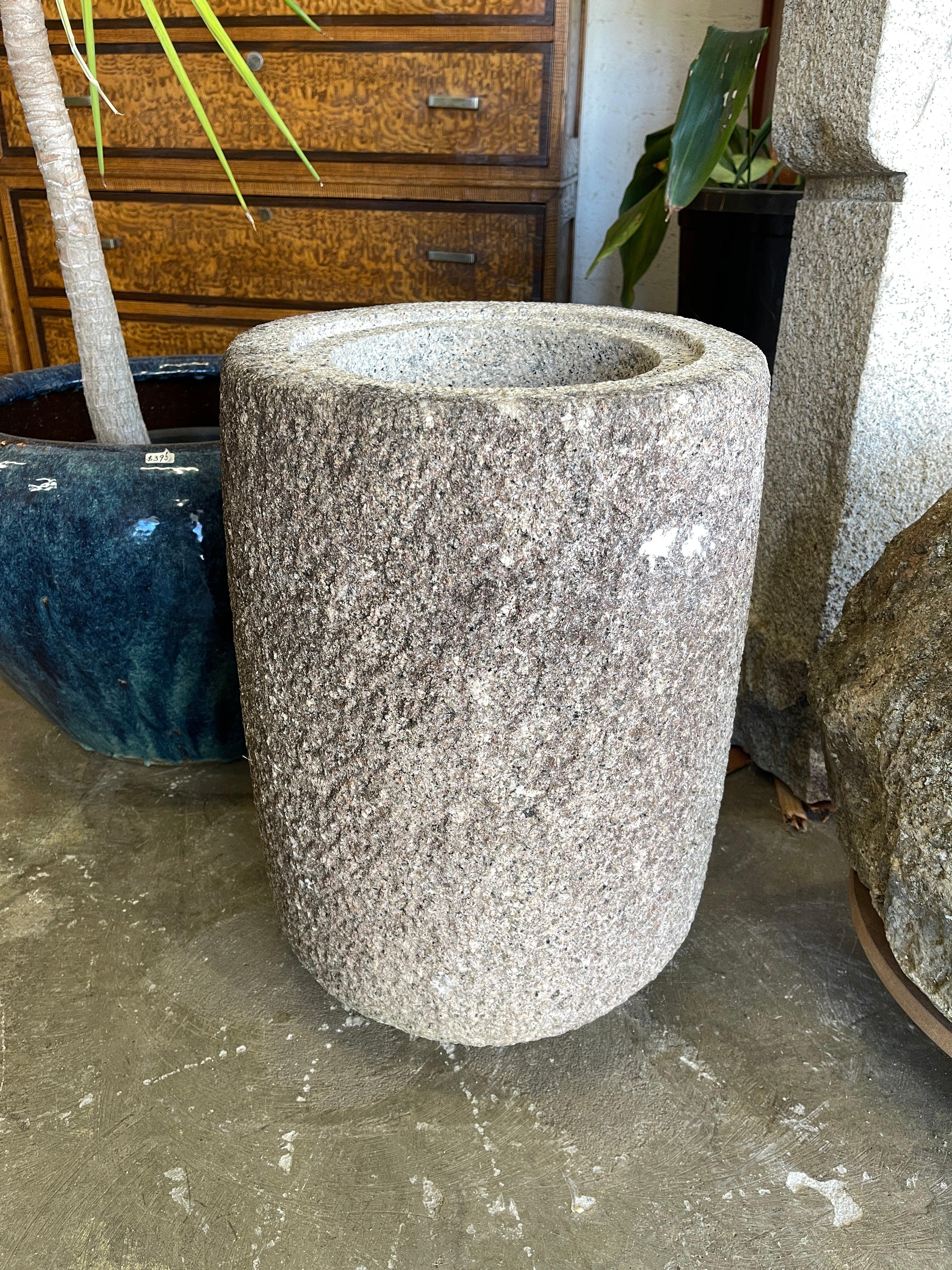 Japanese Chozubachi, Stone Water Basin - Granite | Meiji