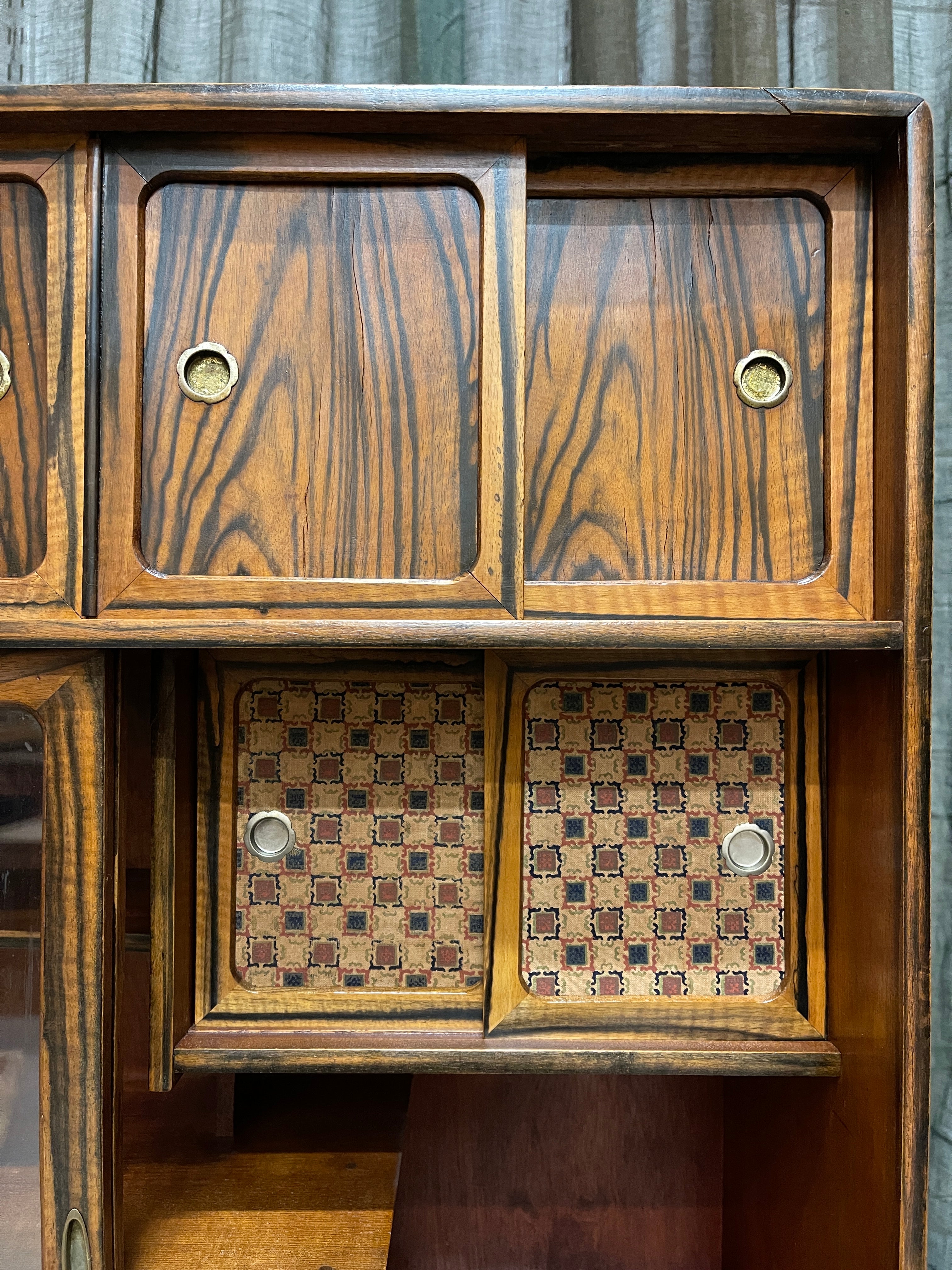 Cha Dana, Japanese Tea Cabinet - Elm, Persimmon | Showa, Midcentury