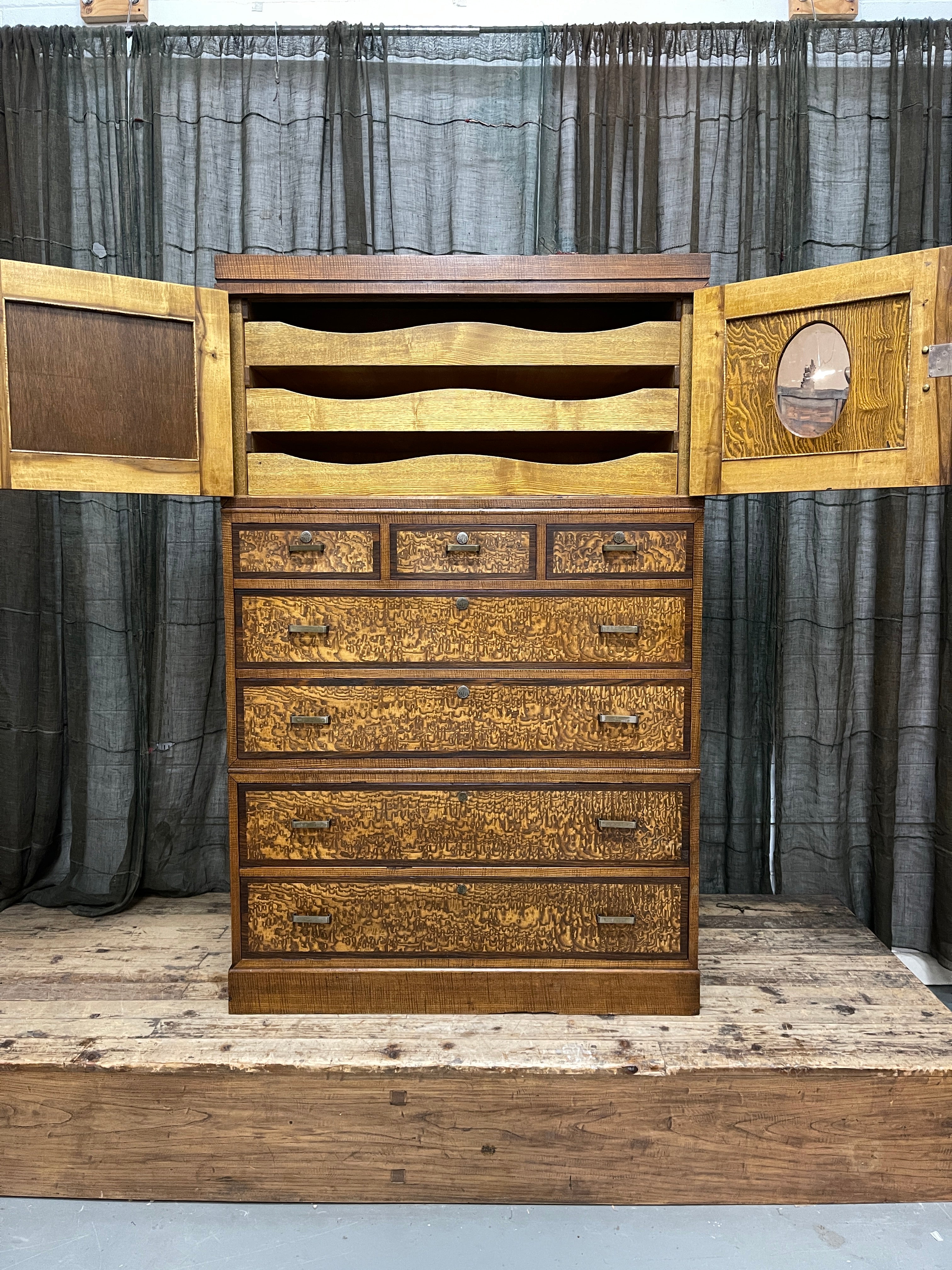 Vintage Japanese Kimono Storage Chest of Drawers From Hokkaido - Cedar & Mountain Ash| C.1930