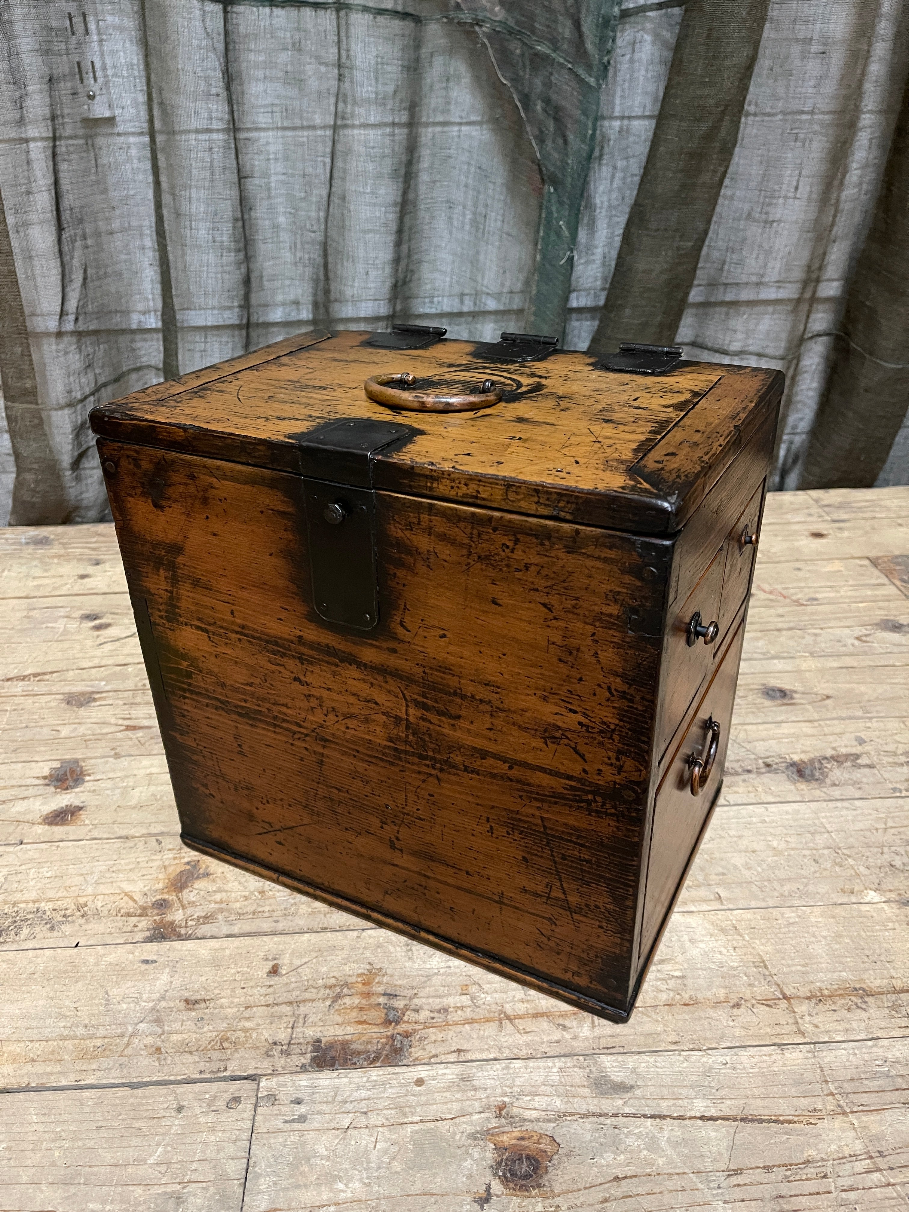 Suzuri Bako, Japanese Calligraphy Box - Cypress| Meiji