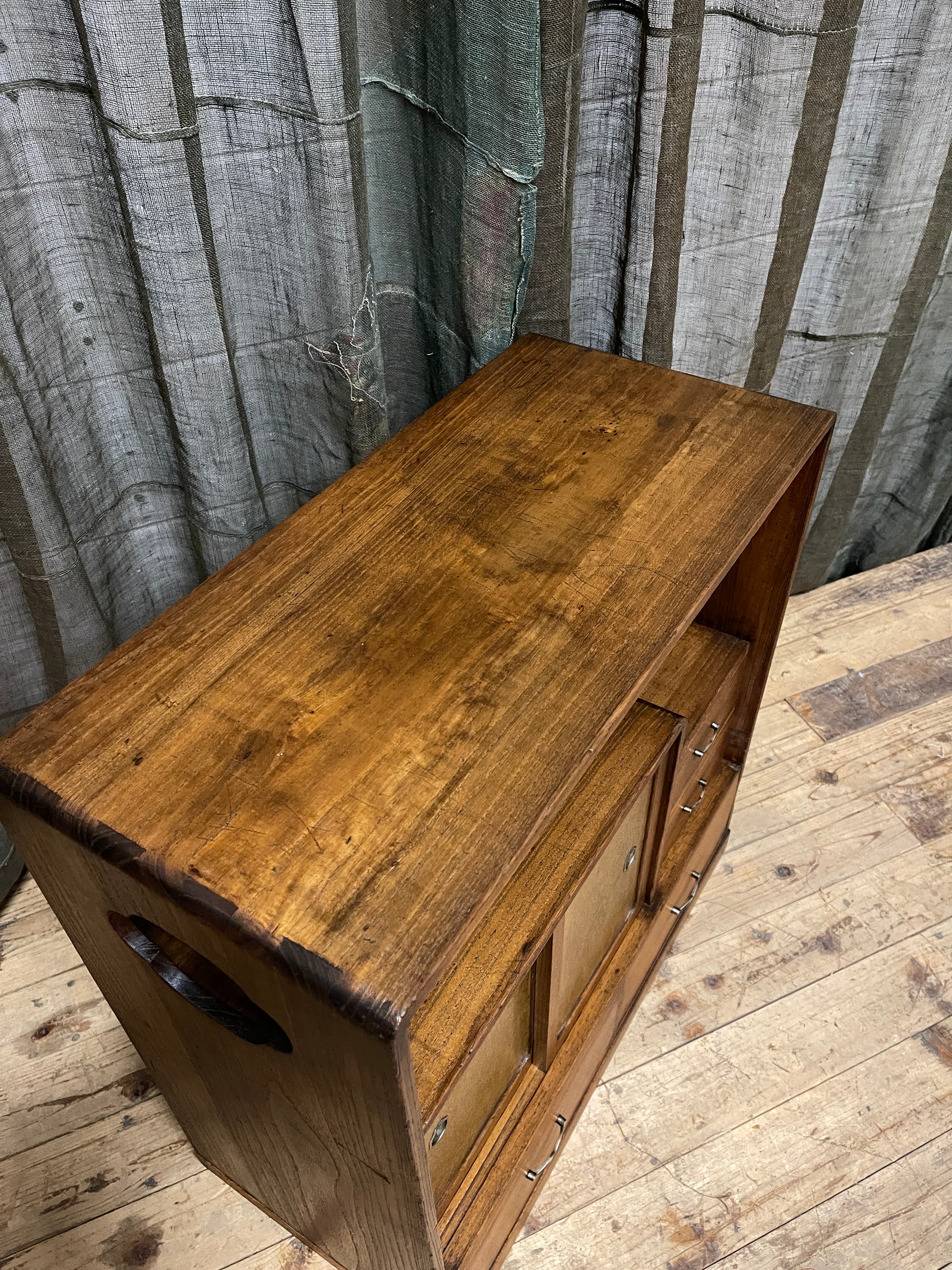 Vintage Japanese Cha Dana, Tea Cabinet - Paulownia | Midcentury