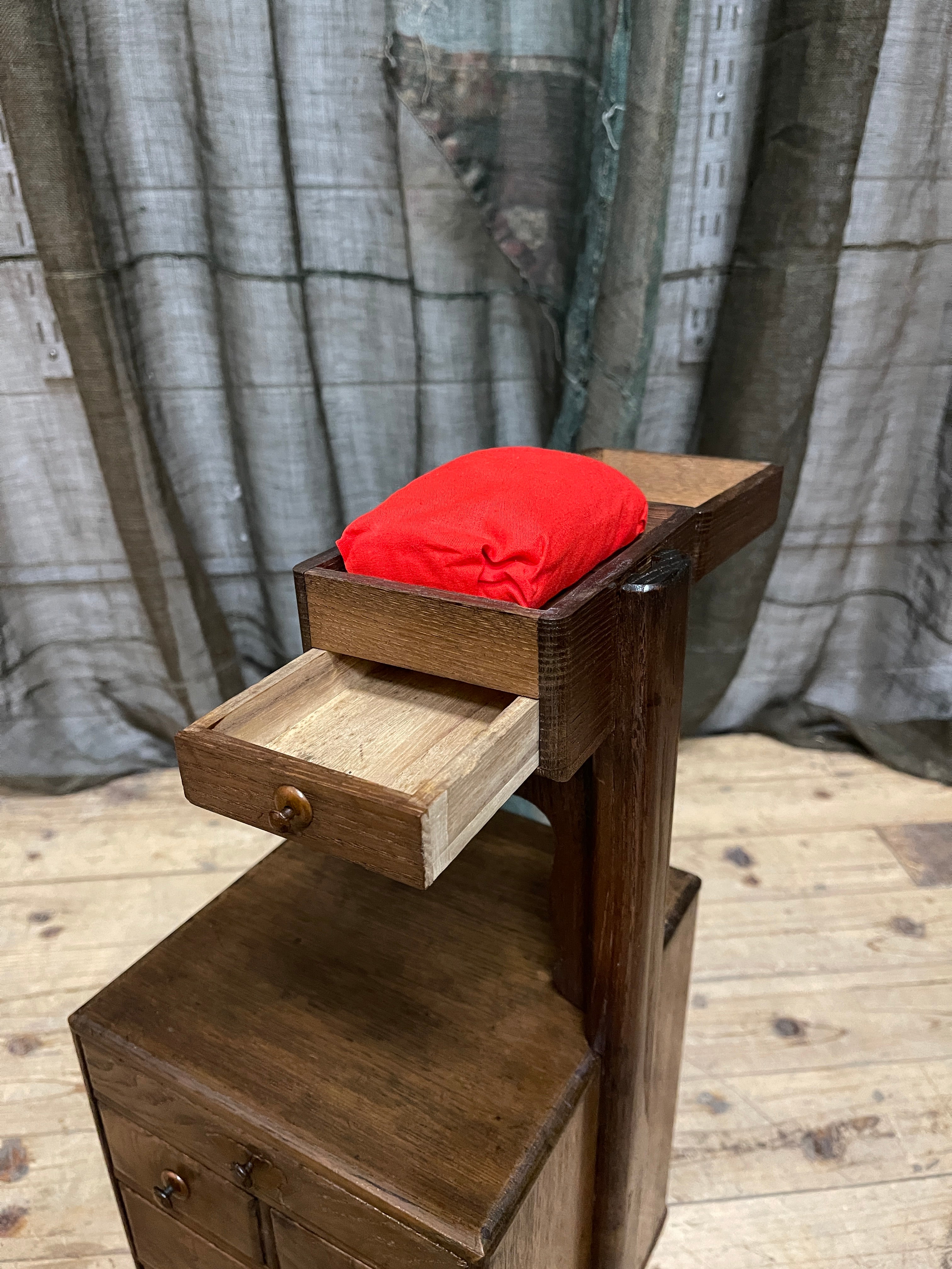 Vintage Japanese Sewing Box, Hari Bako - Elm | 1930's