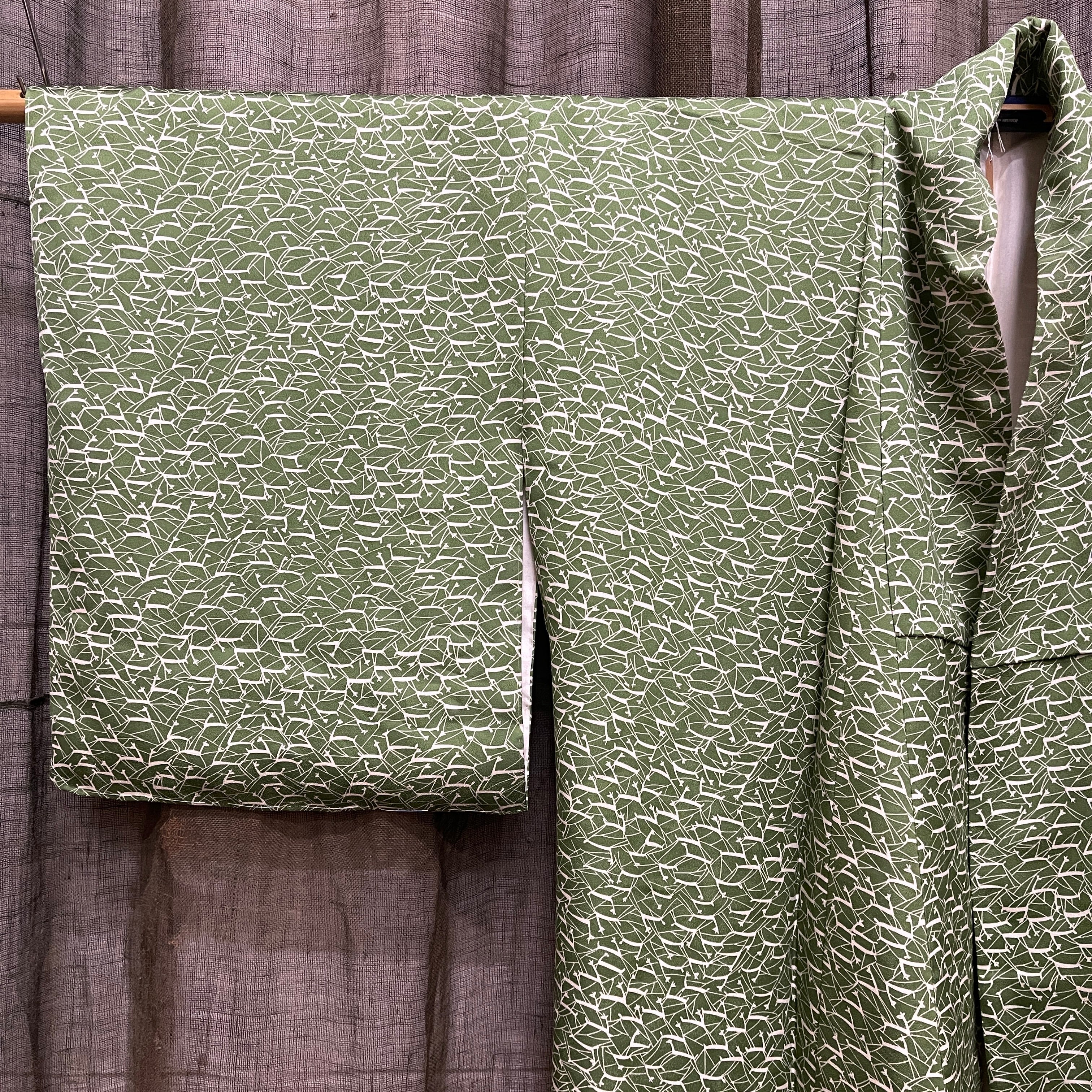 Vintage Japanese Silk Kimono | Pine Needle Pattern