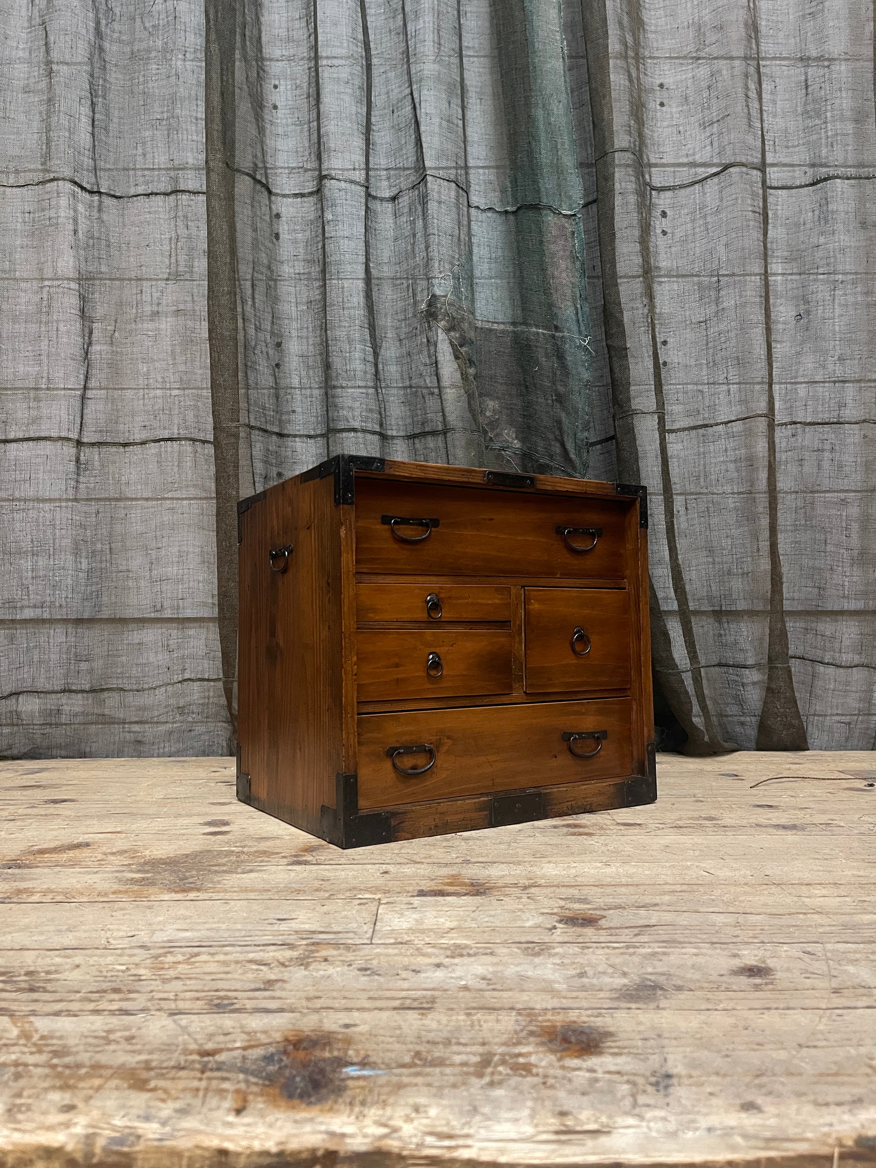 Ko Dansu, Japanese Side Cabinet - Cypress | Taisho, 1920's