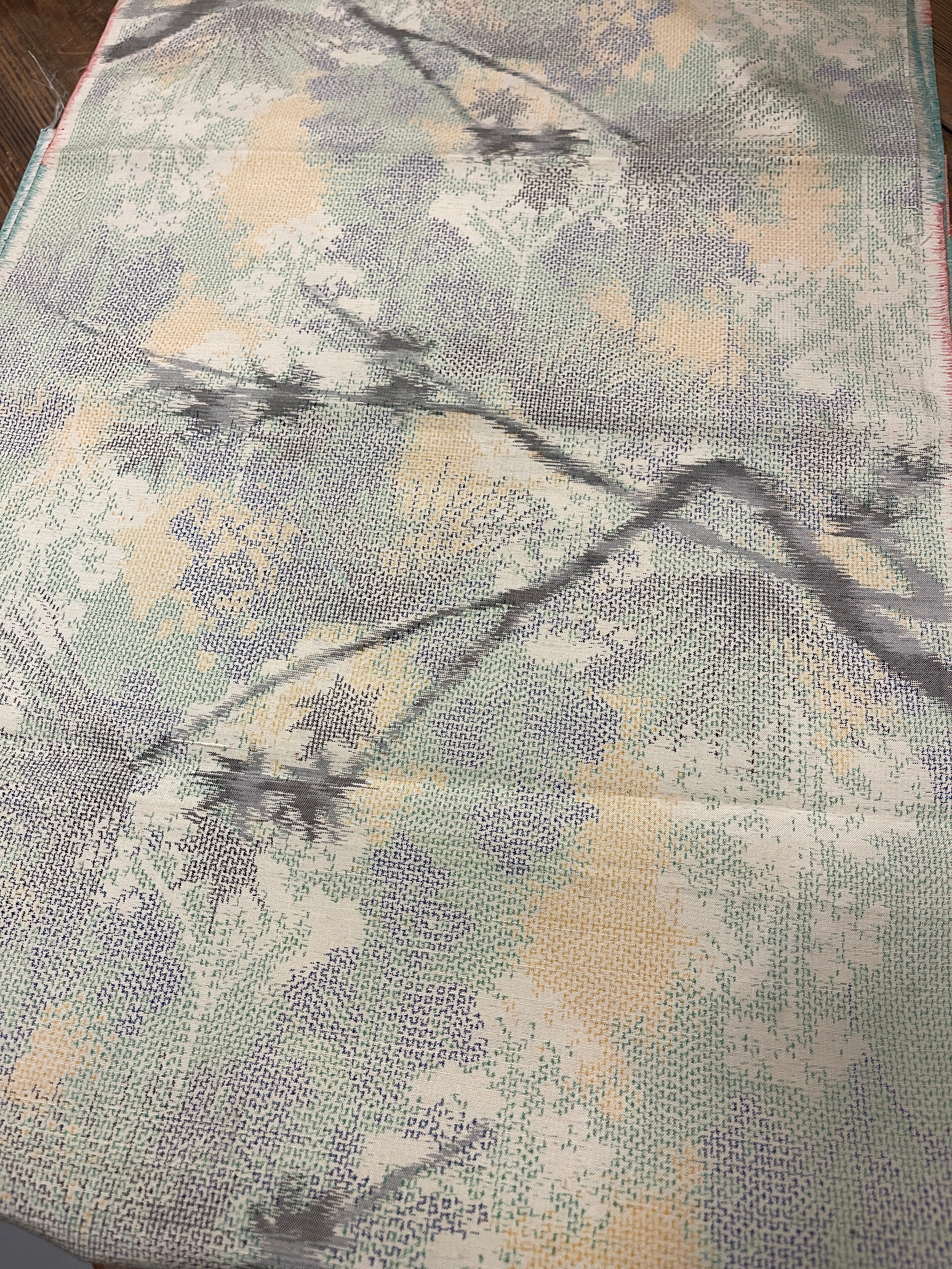 Japanese Silk Meisen with Floral Design