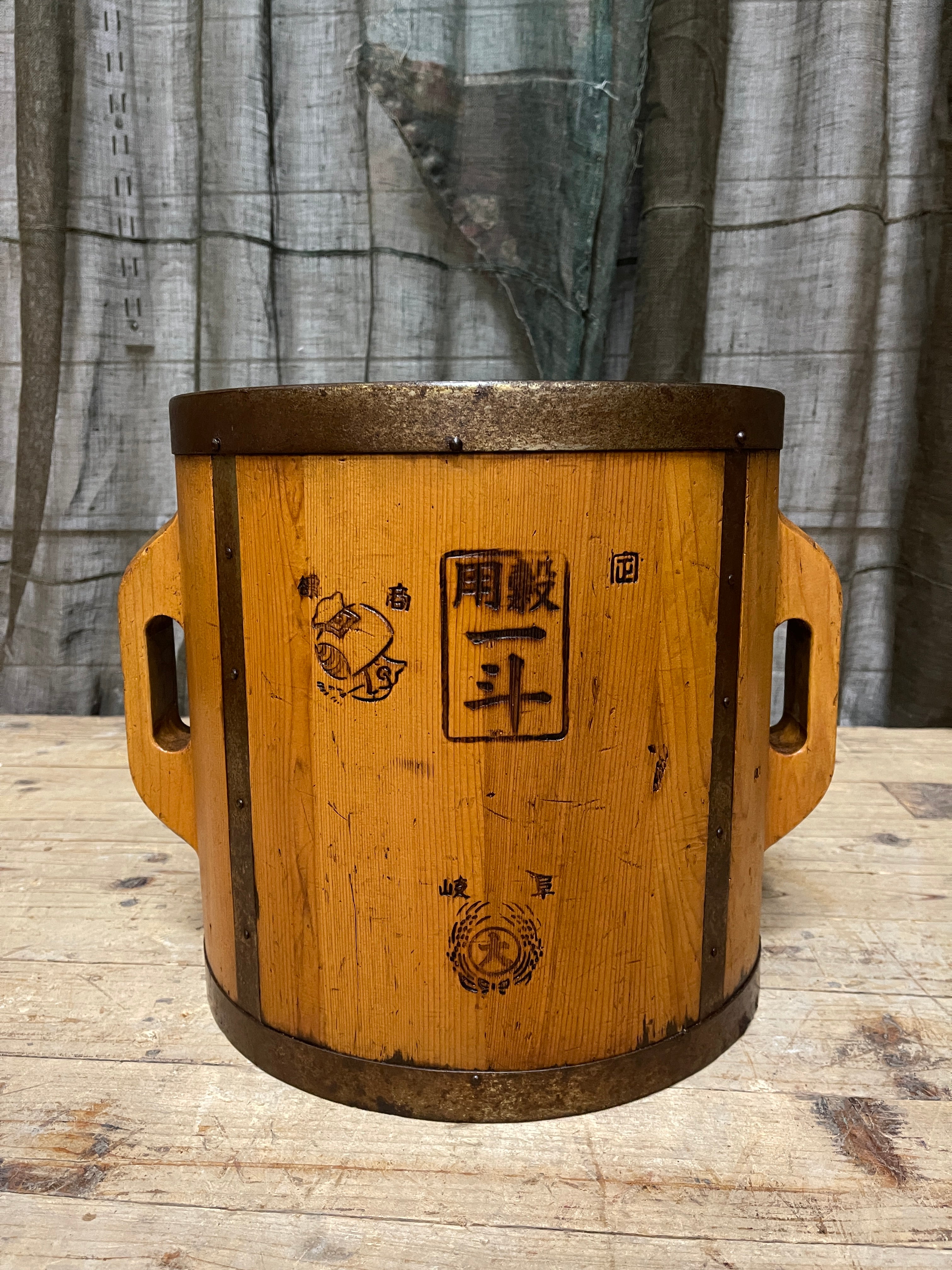 Tomasu, Antique Japanese Rice Measure Bucket