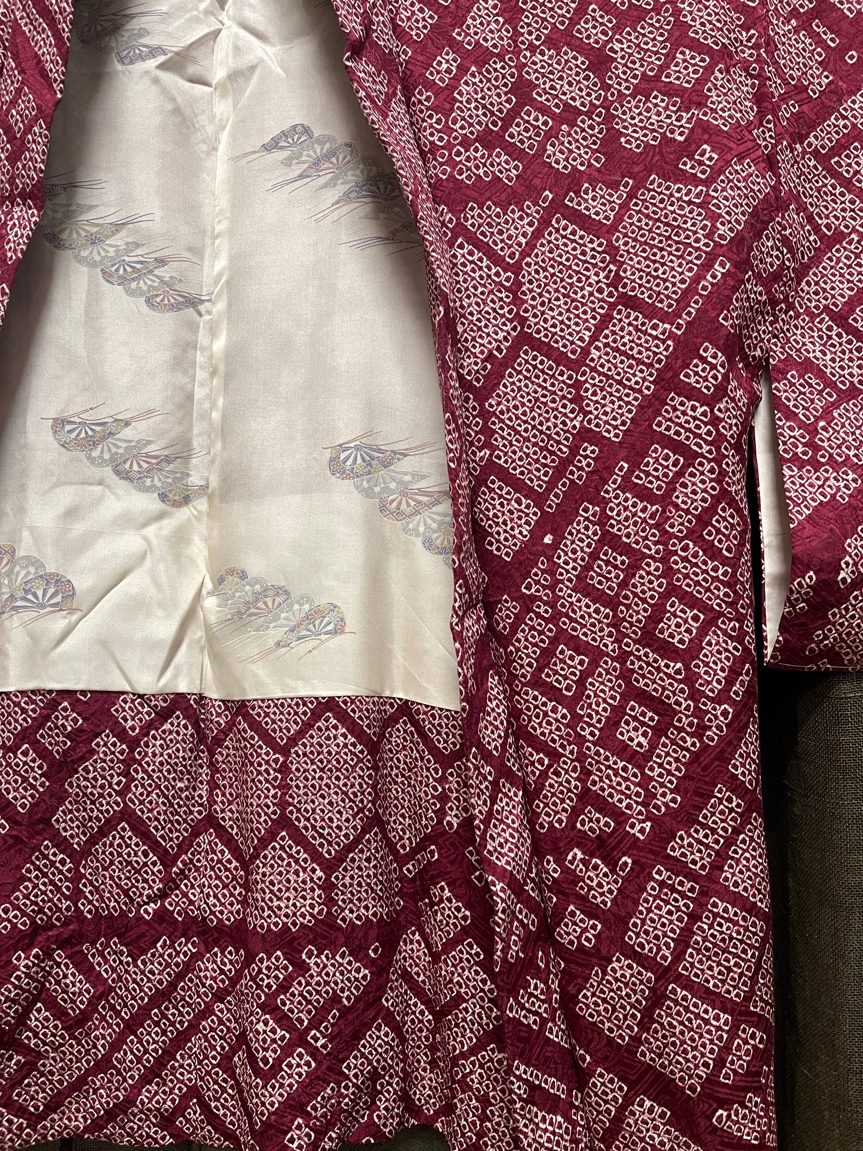 Japanese Haori-Kimono Jacket - Shibori Tie Dye Silk