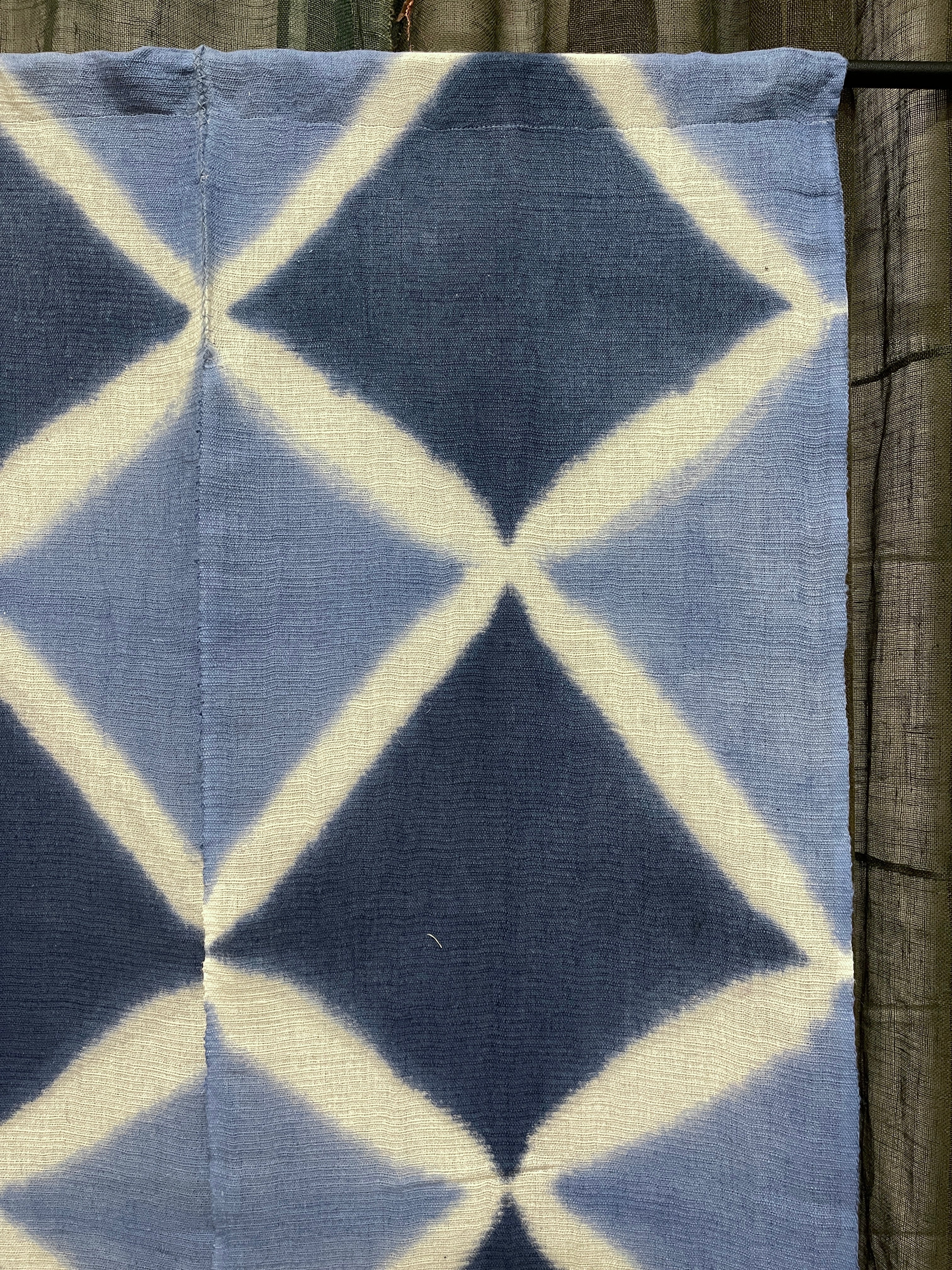 Vintage Japanese Noren, Panelled Curtain