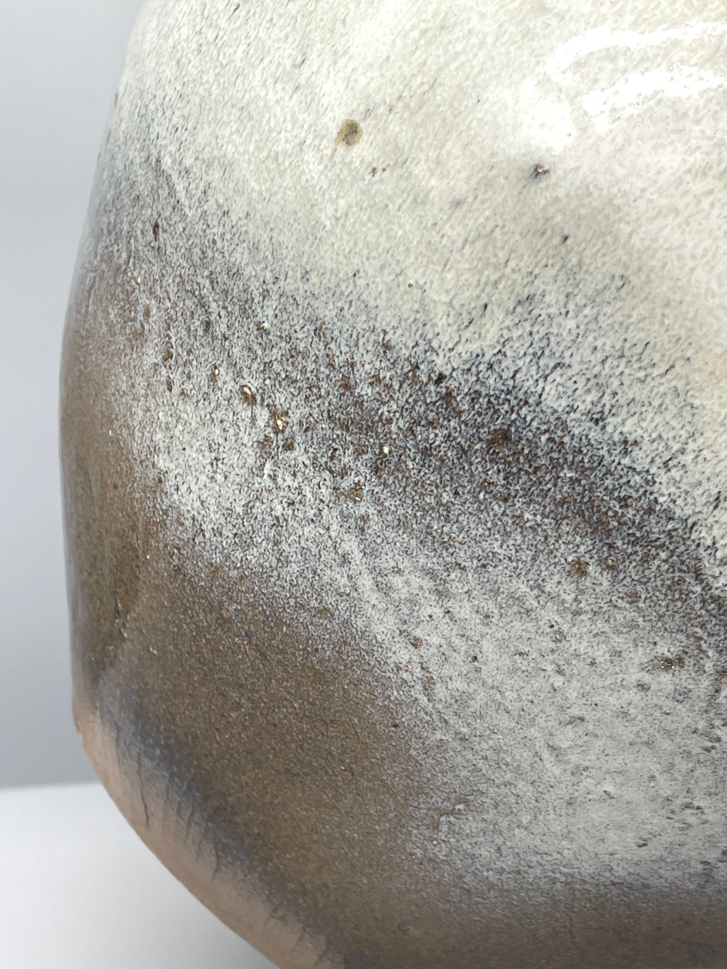 Large Vintage Japanese Ikebana Vase - Blue & White Glaze