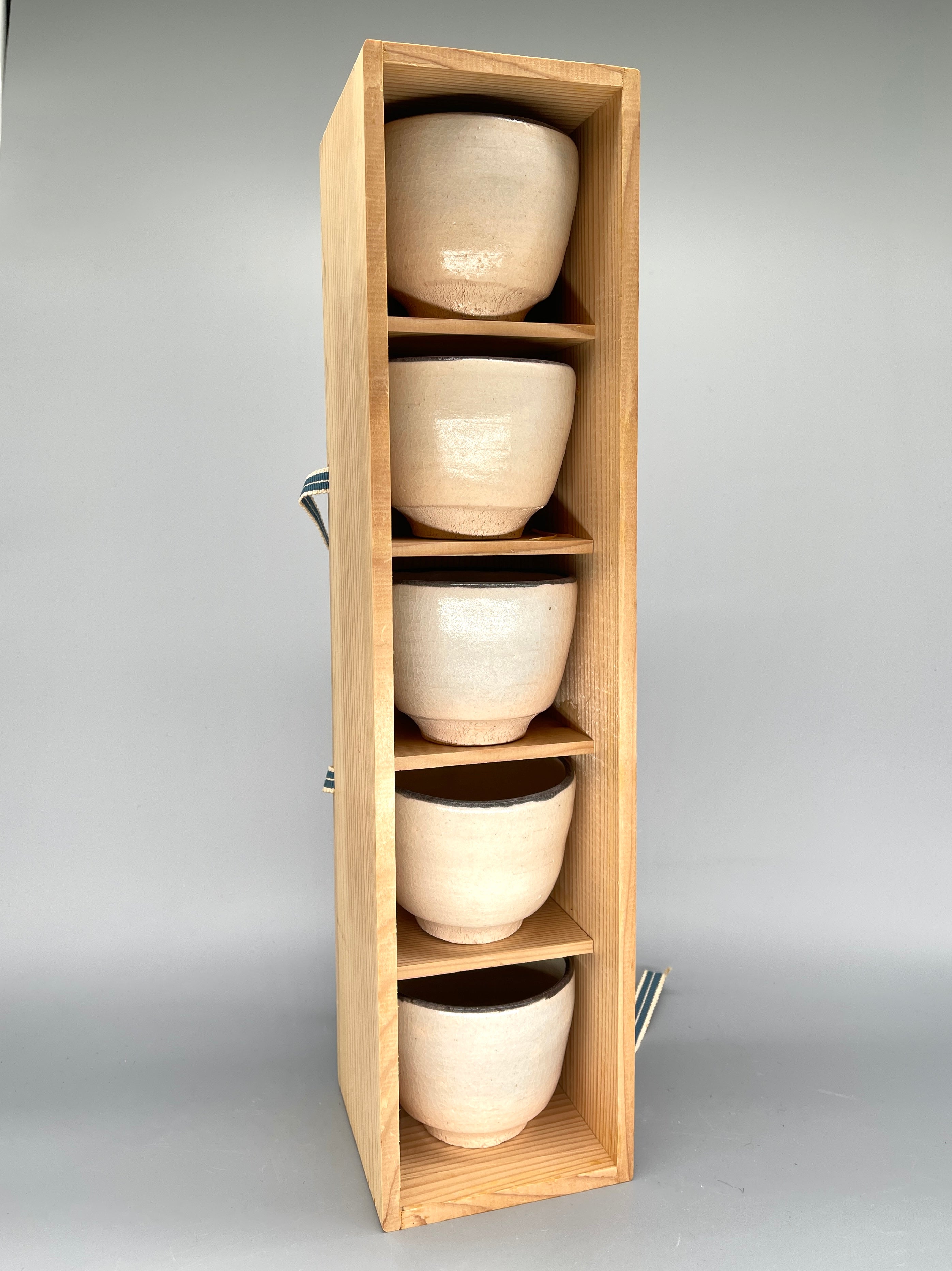 Set of 5 Japanese Yunomi, Tea Cups