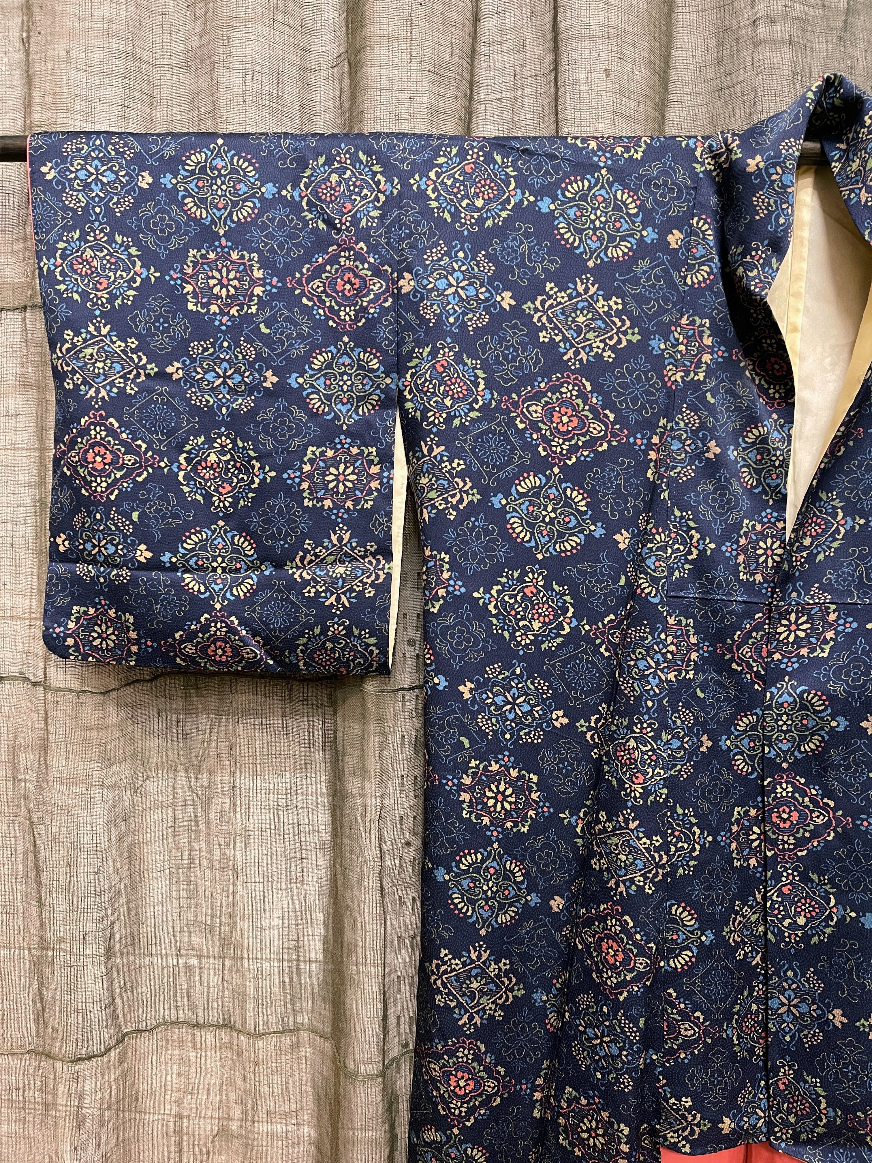 Vintage Japanese Silk Kimono | Navy