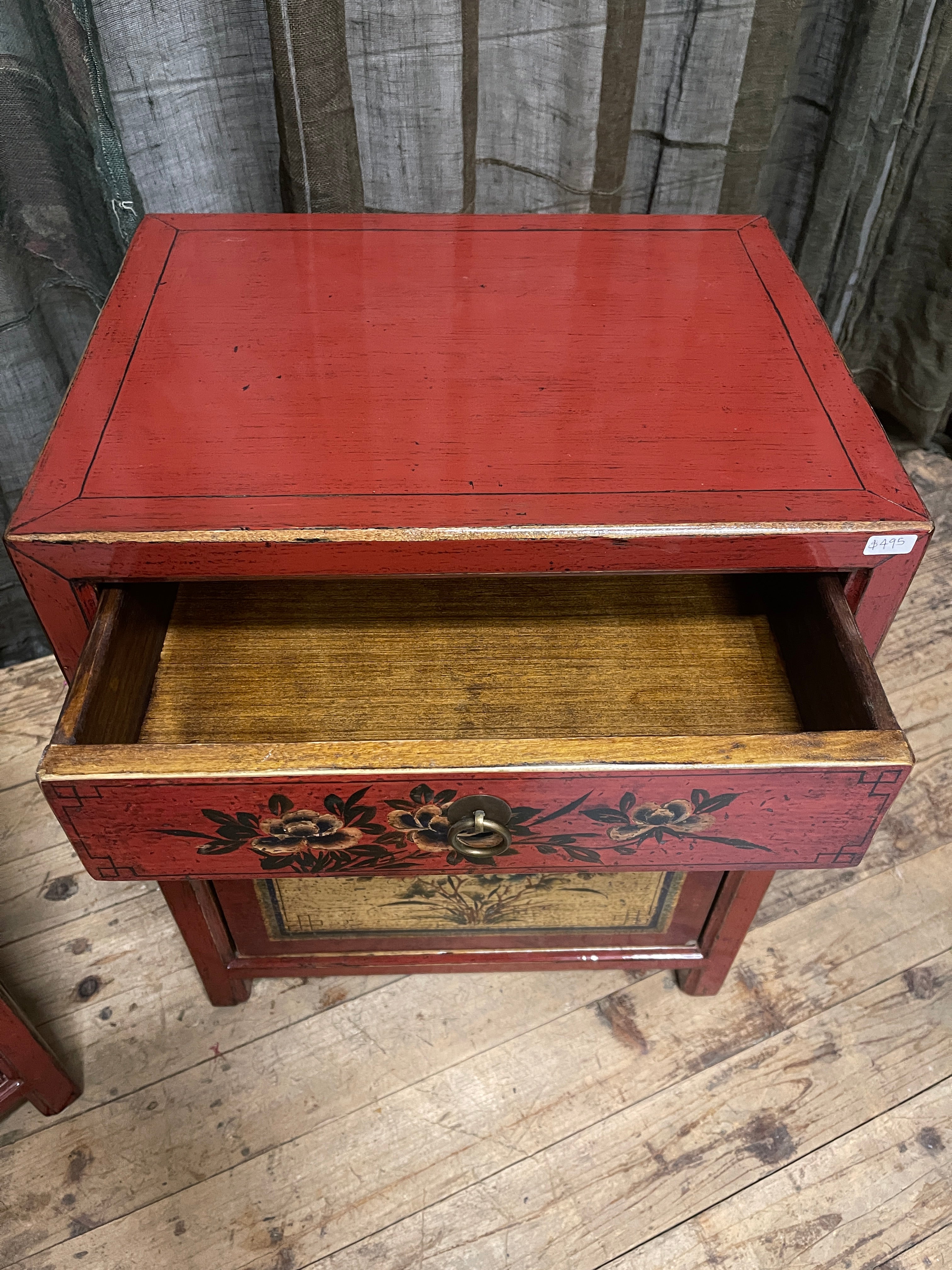 Chinese Red Lacquered Side Cabinet