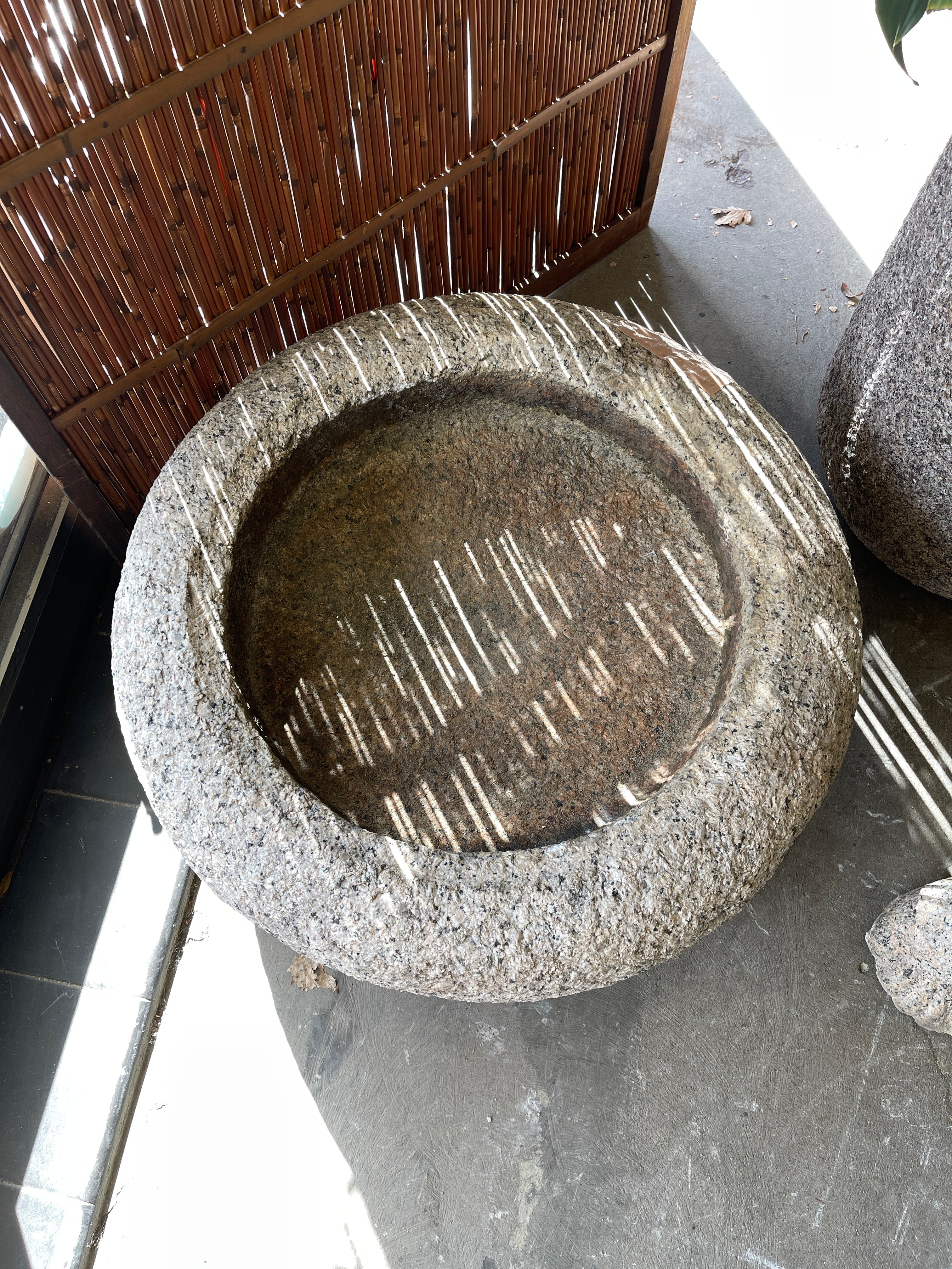 Antique Japanese Chozubachi, Stone Water Basin - Granite | Meiji