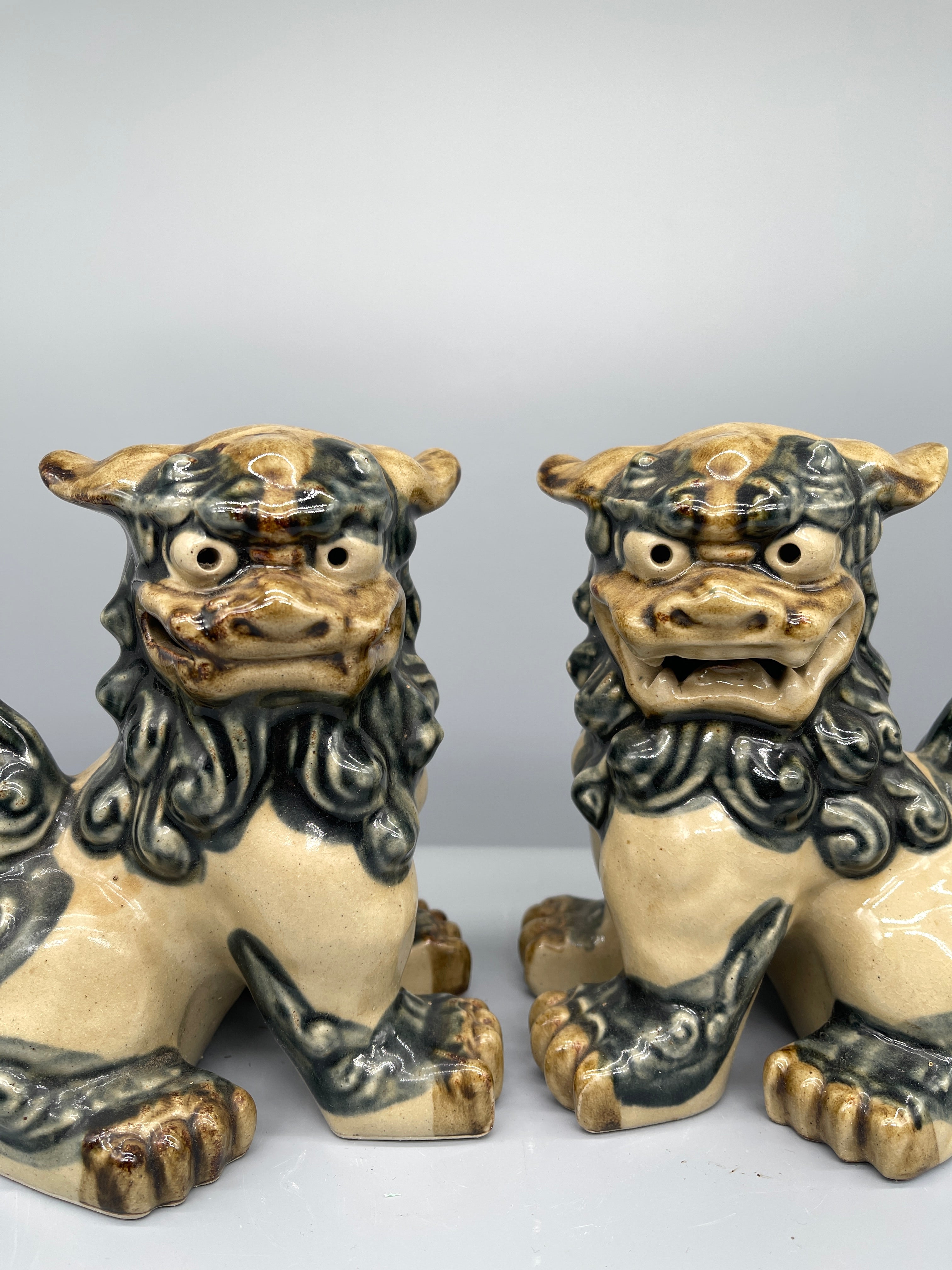 Pair Of Japanese Pottery Shi-Shi | c.1960