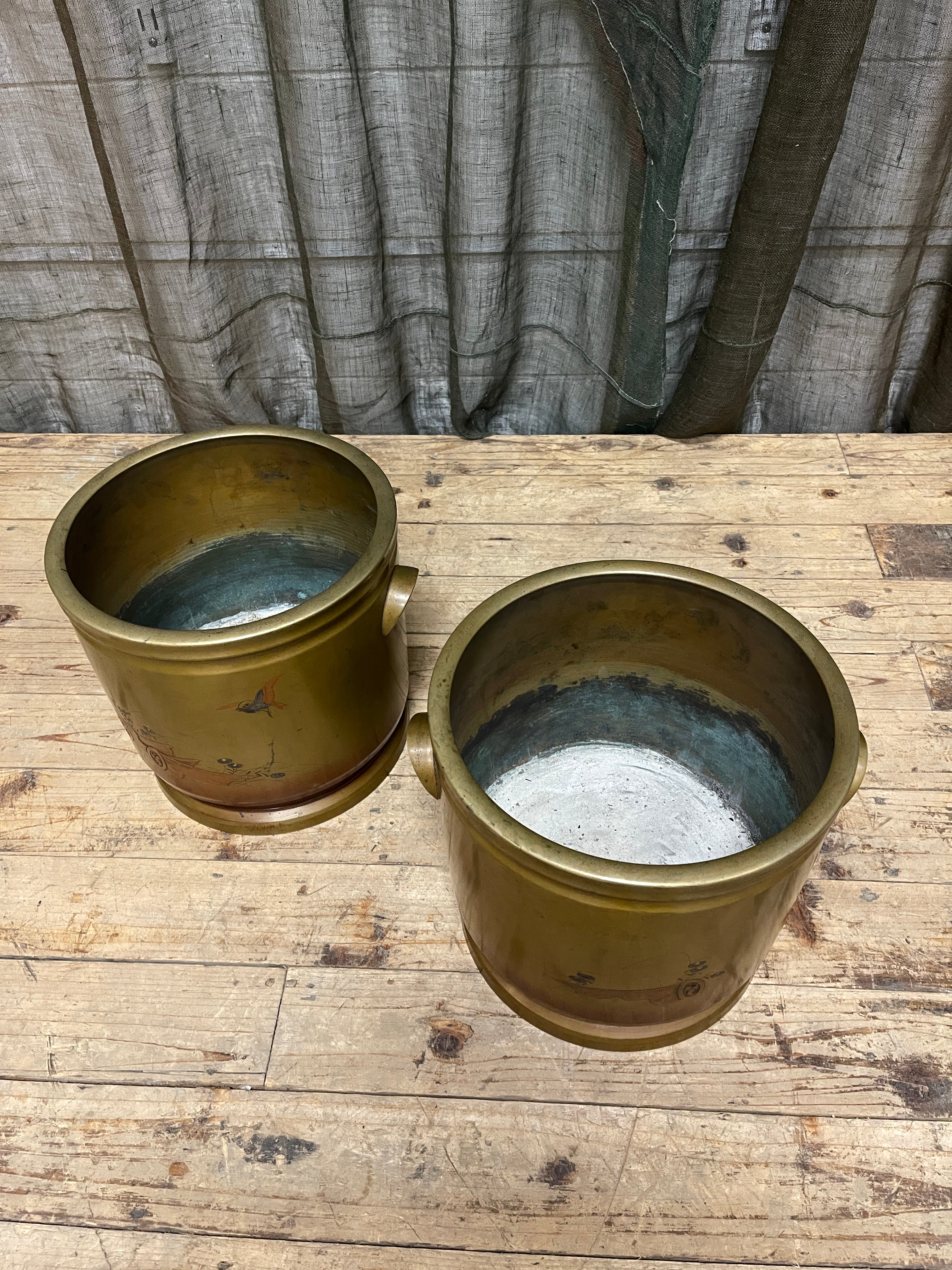 Pair Of Vintage Japanese Bronze Hibachi Brazier | 1920's
