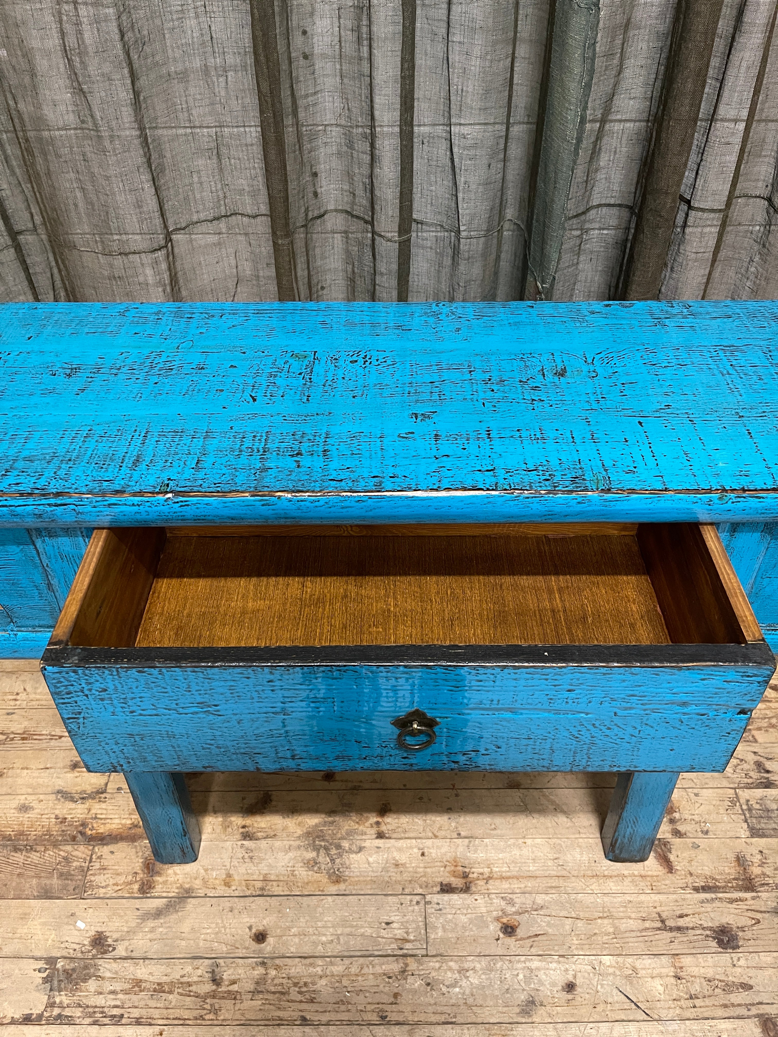 Chinese Blue Lacquered Hall Table