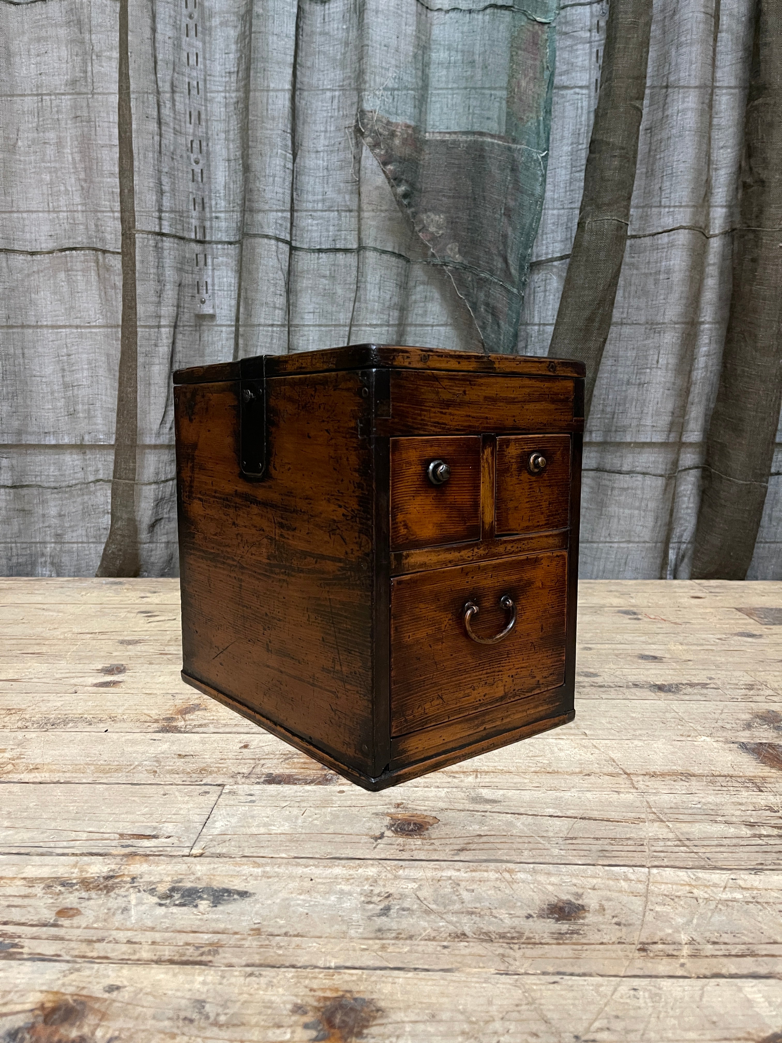 Suzuri Bako, Japanese Calligraphy Box - Cypress| Meiji