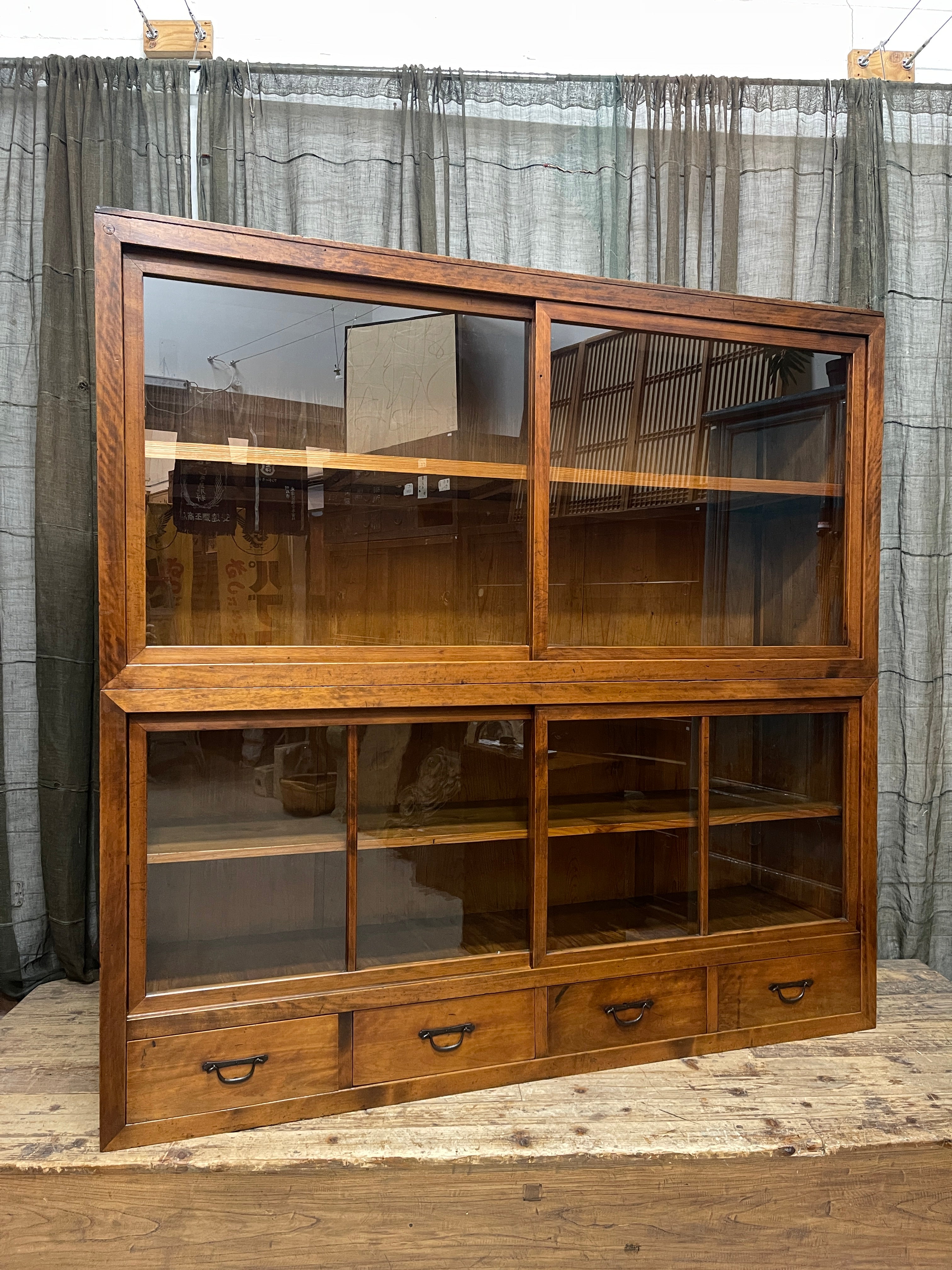 Japanese Shop Display Cabinet, Misedansu - Cedar & Cypress | Meiji