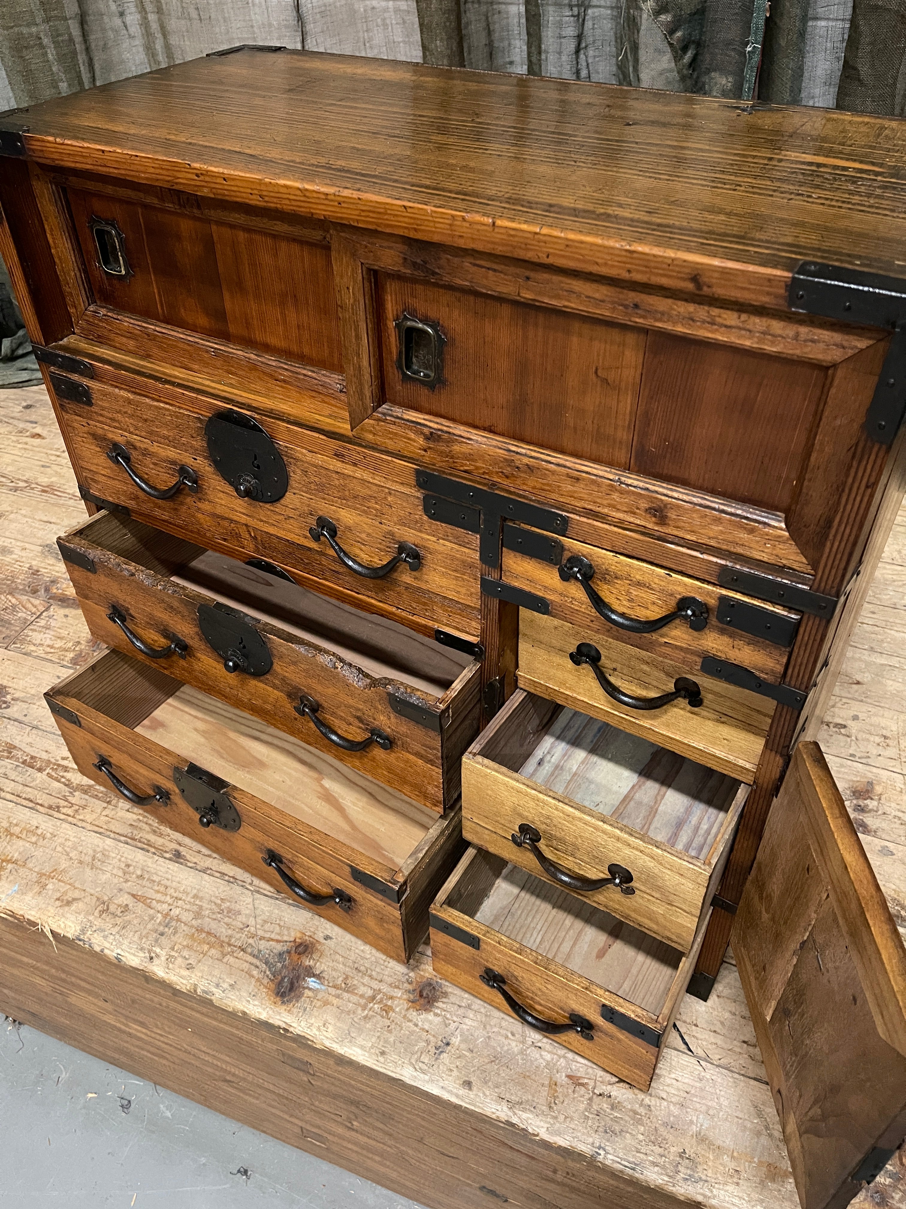 Ko Dansu, Japanese Side Cabinet - Cypress & Paulownia | Meiji