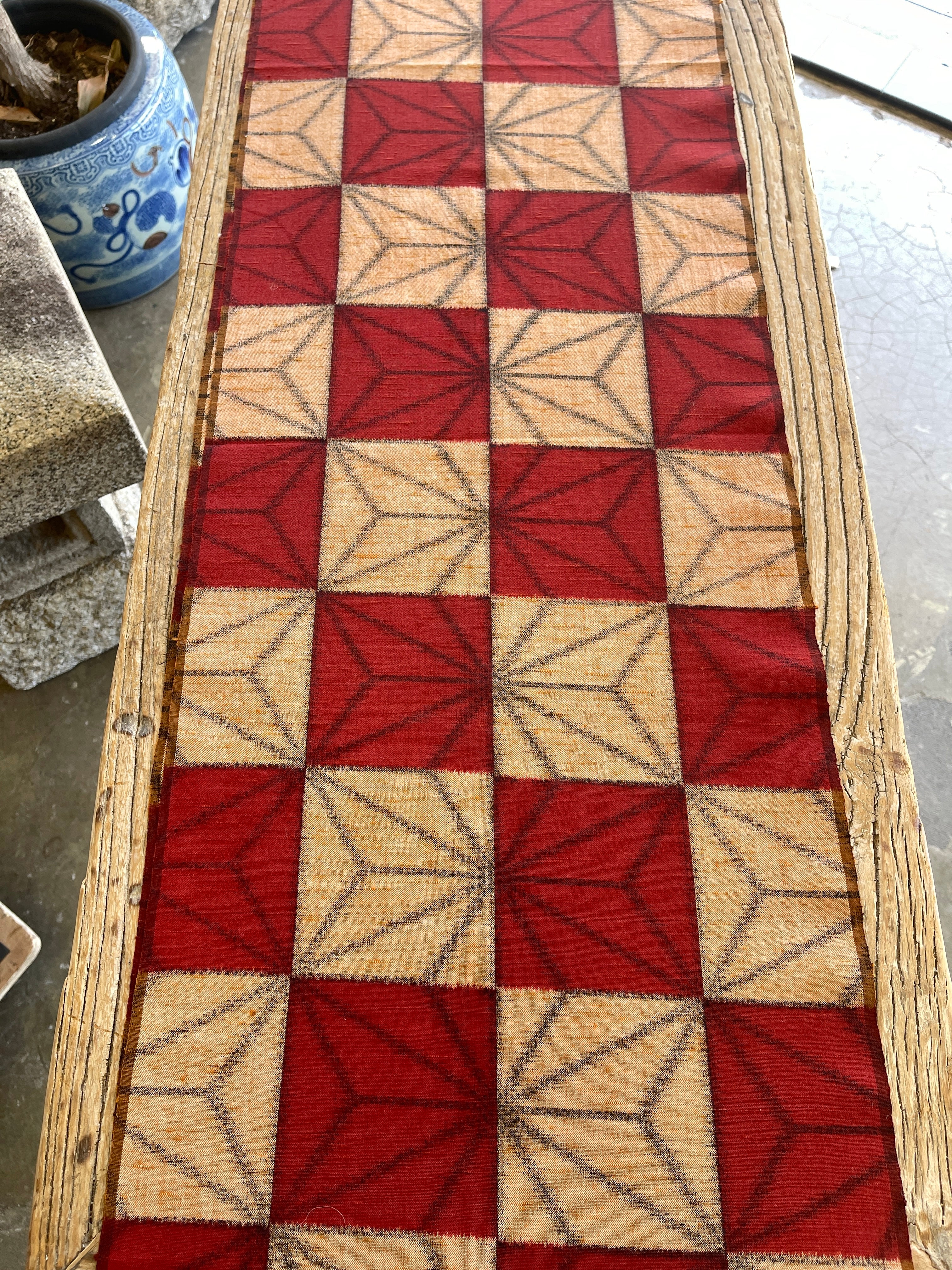 Japanese Wool Fabric, Hishi Pattern