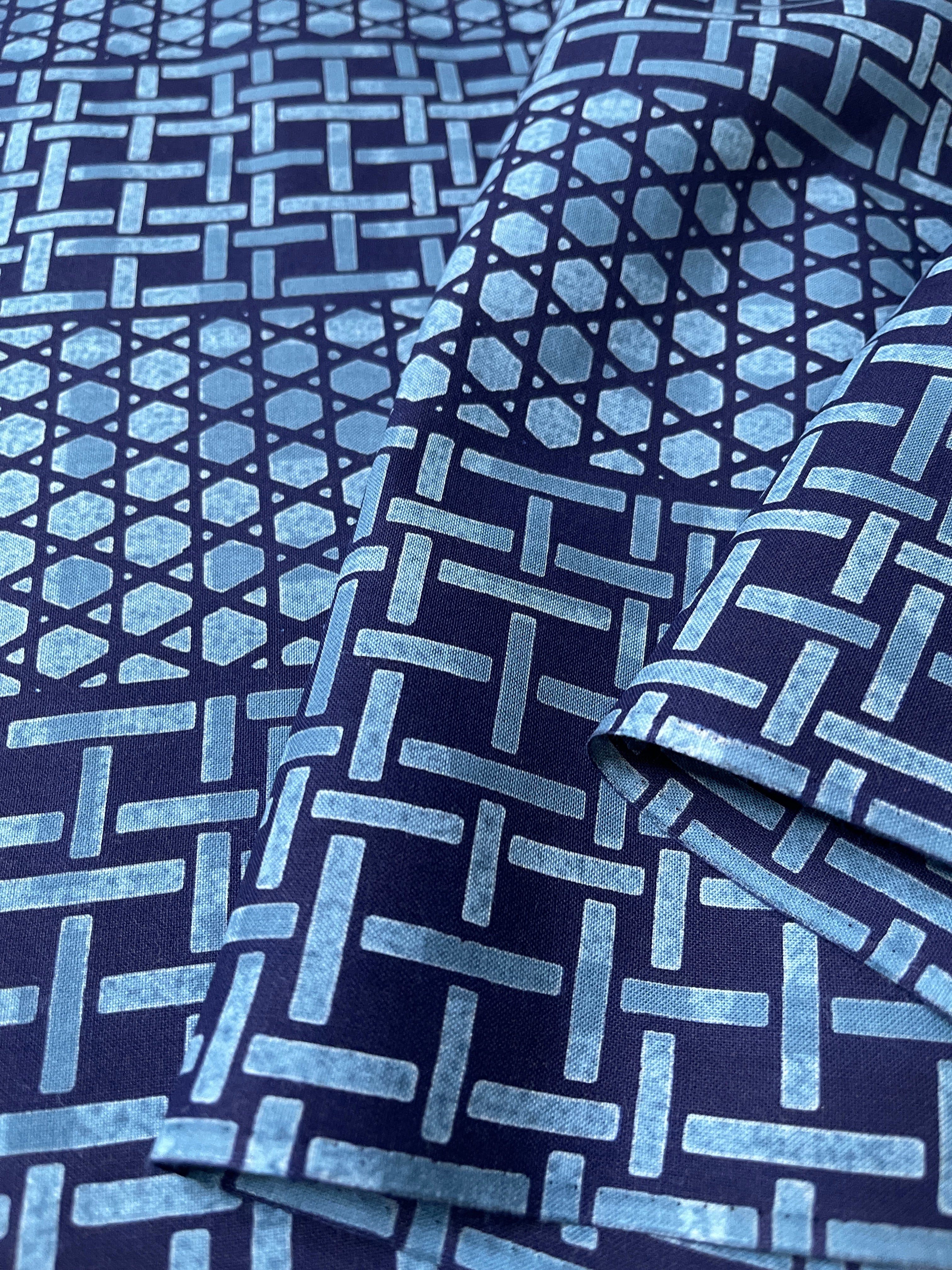 Japanese Yukata Cotton Fabric, Indigo & Blue