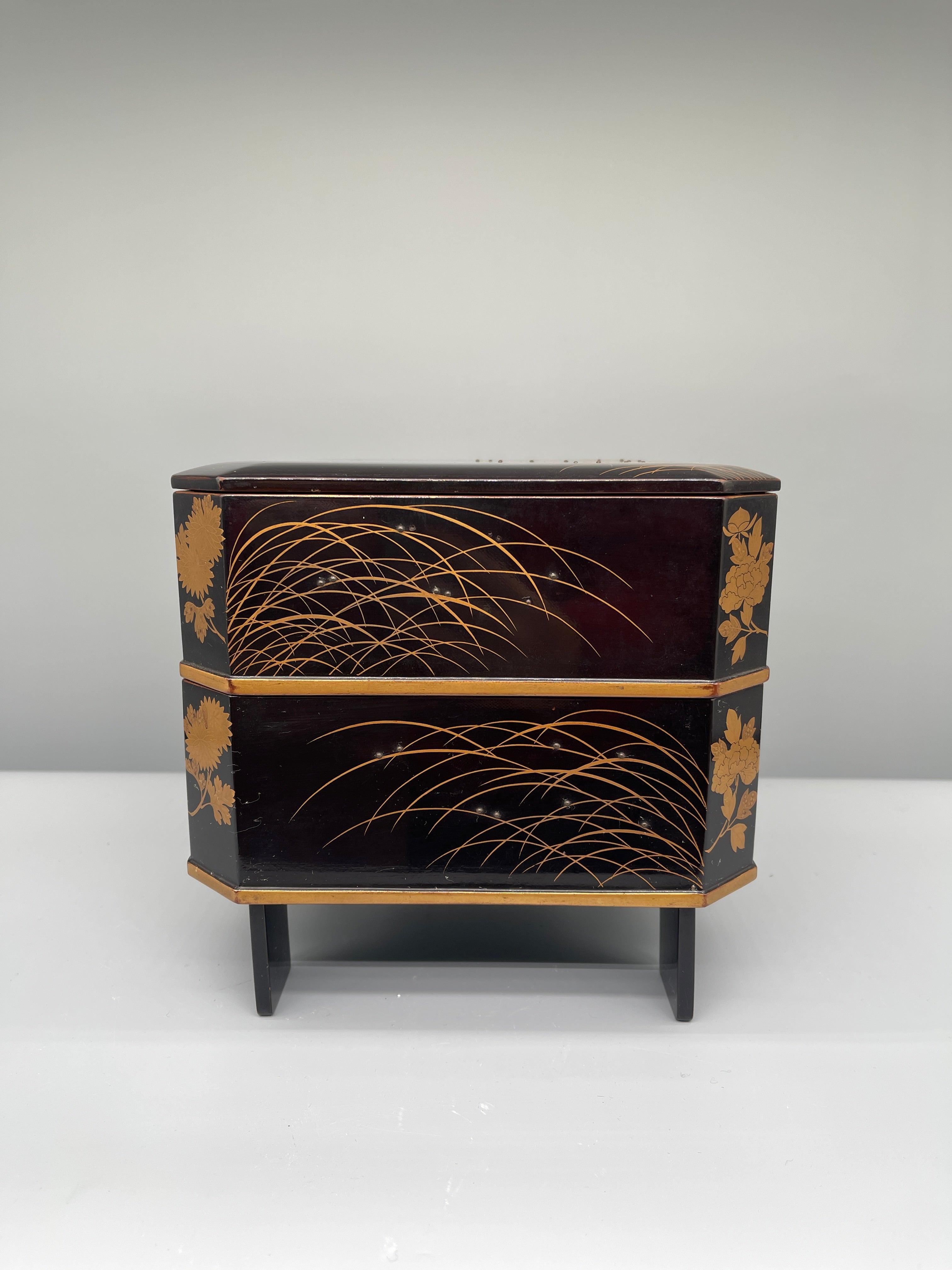 Antique Traditional Japanese Stacking Food Box - Jubako