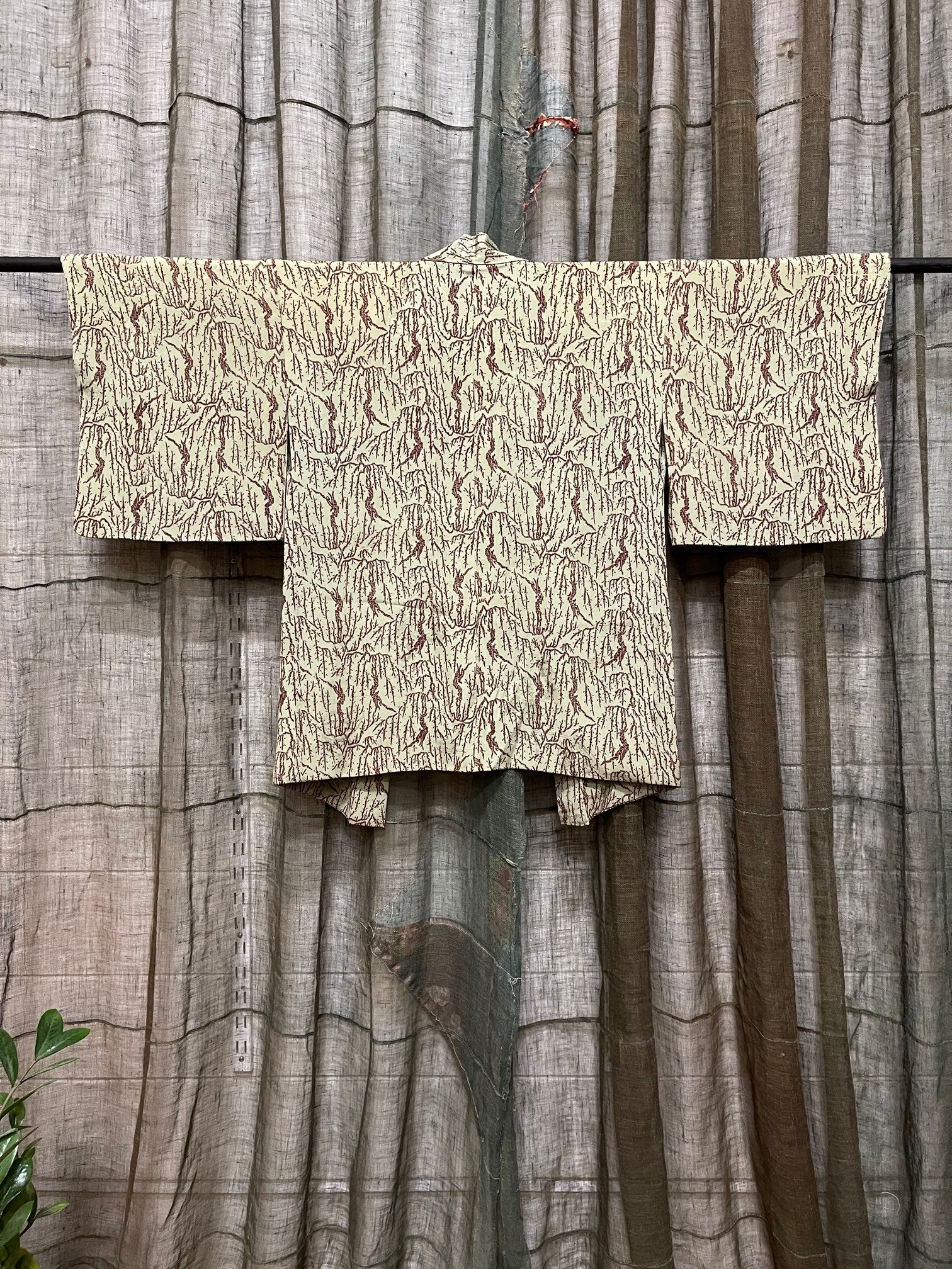 Japanese Haori-Kimono Jacket - Soft Drape Green Silk