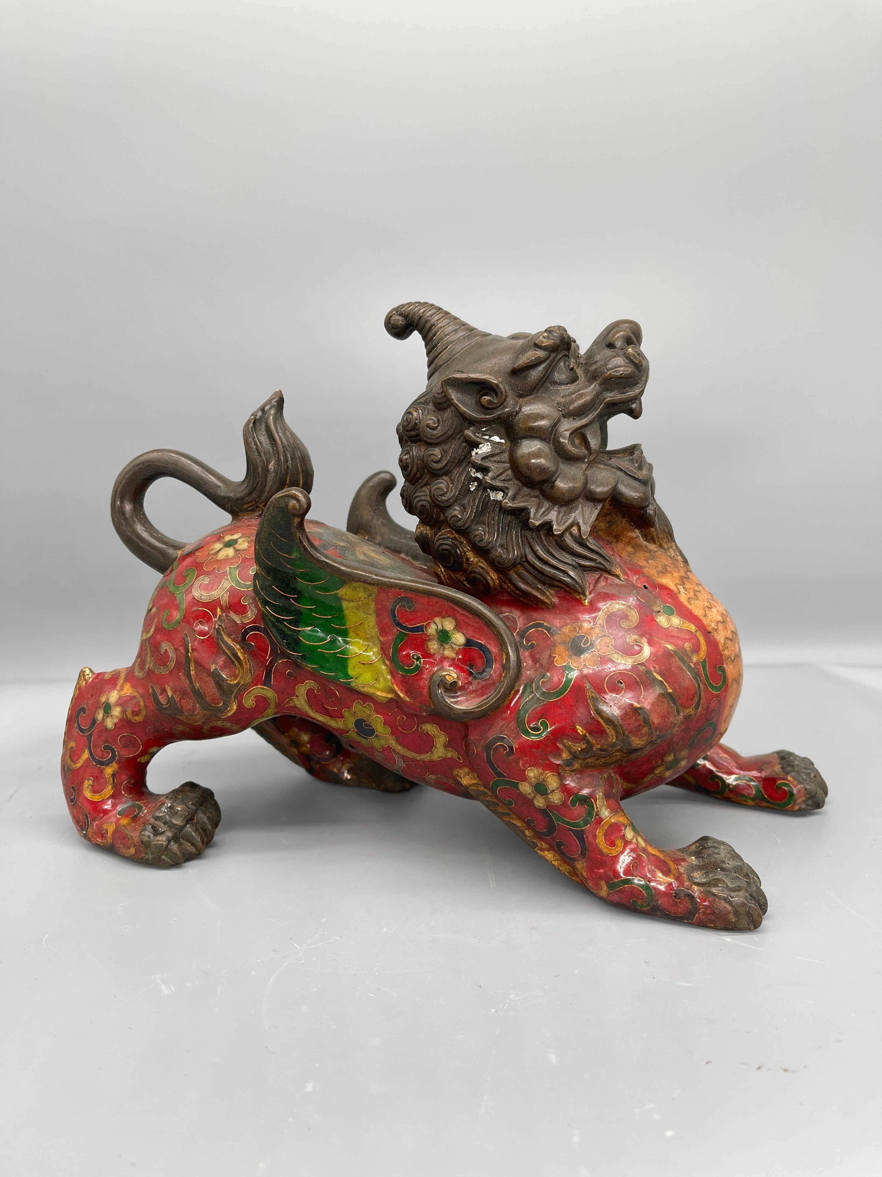 Pair of Chinese Cloisonne Foo Dogs