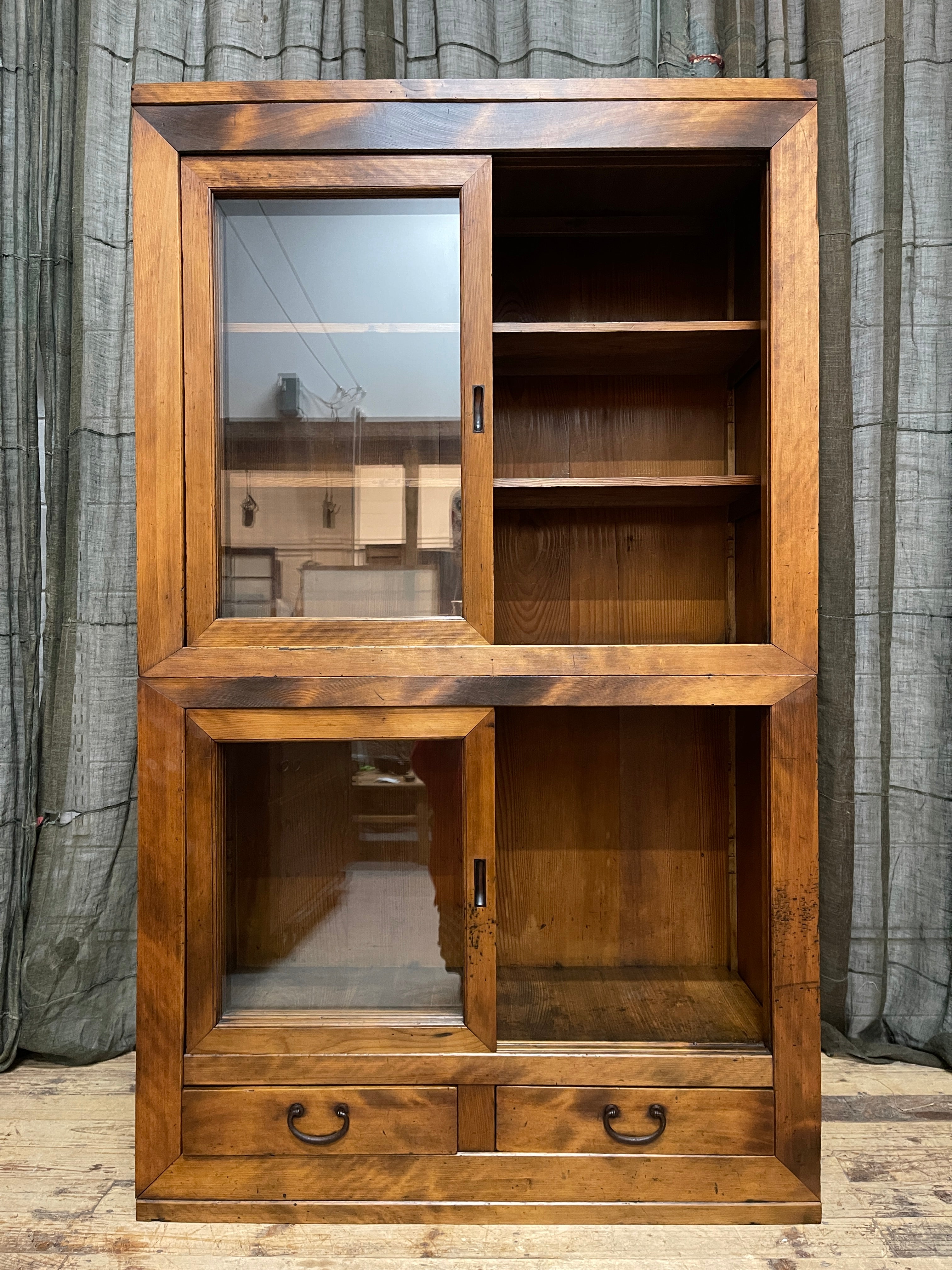 Japanese Shop Display Cabinet - Cedar & Cypress | Meiji