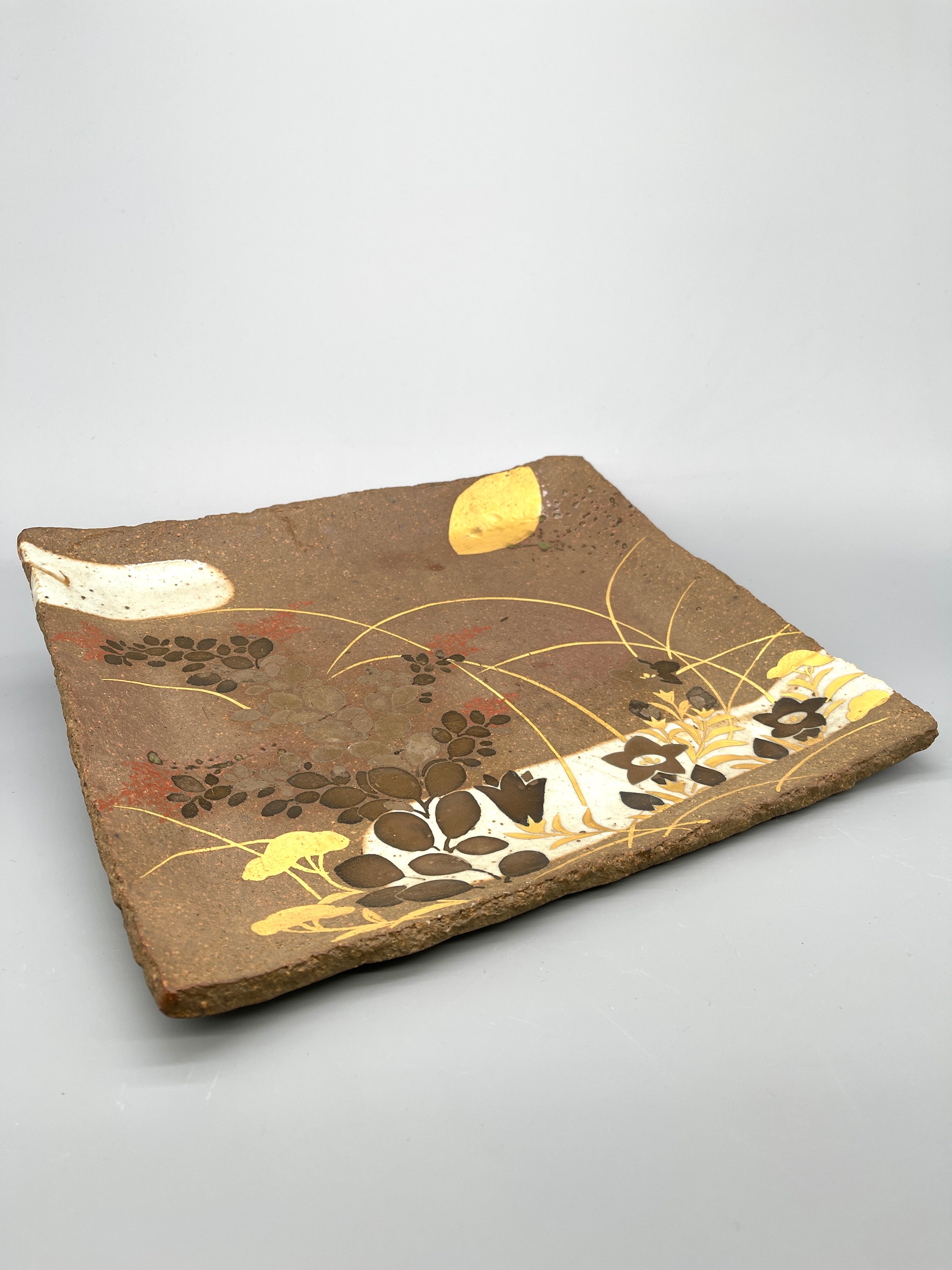 Vintage Japanese Square Plate, Kutani Ware