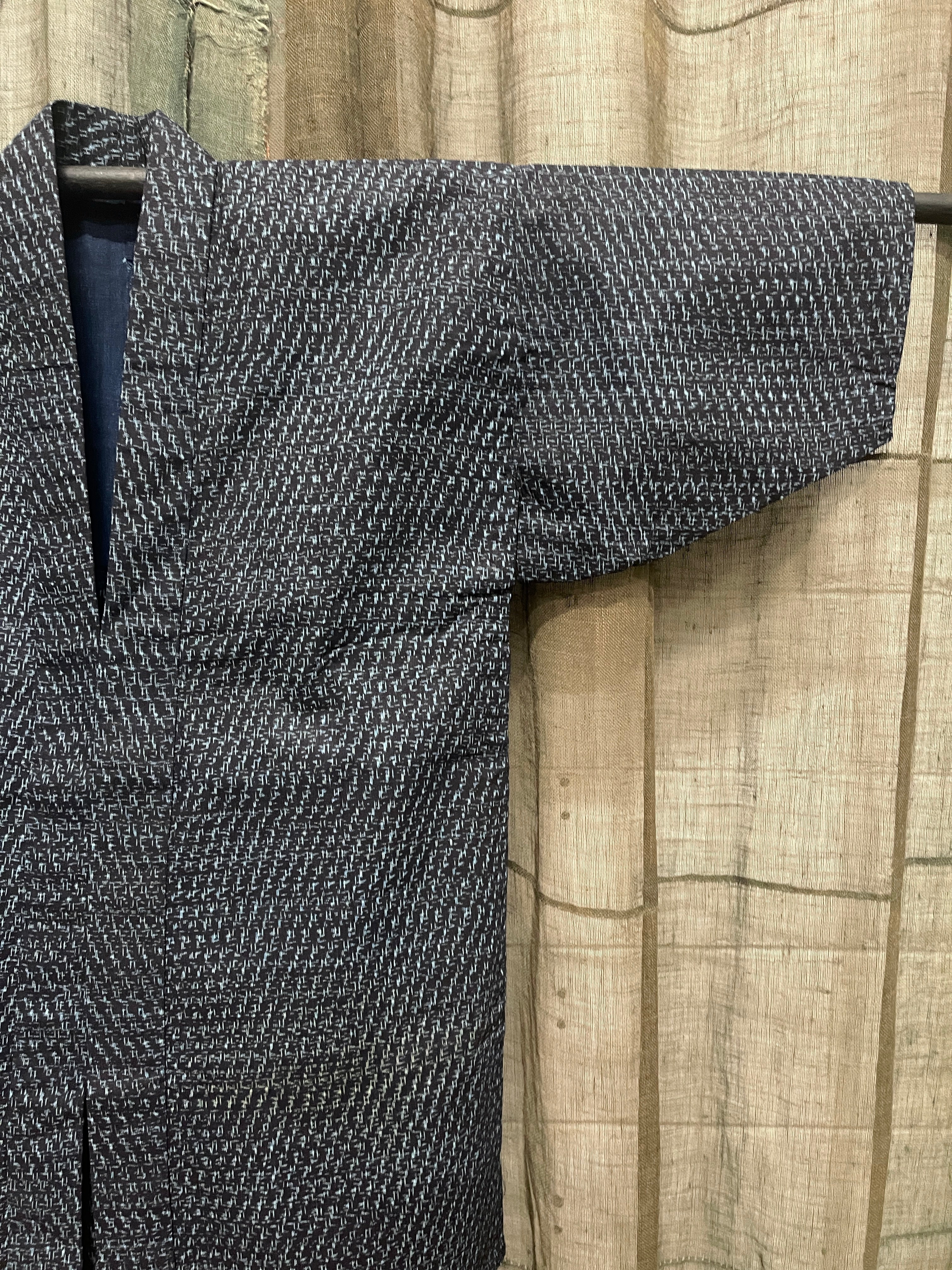 Vintage Japanese Kasuri Cotton Noragi Jacket | Indigo