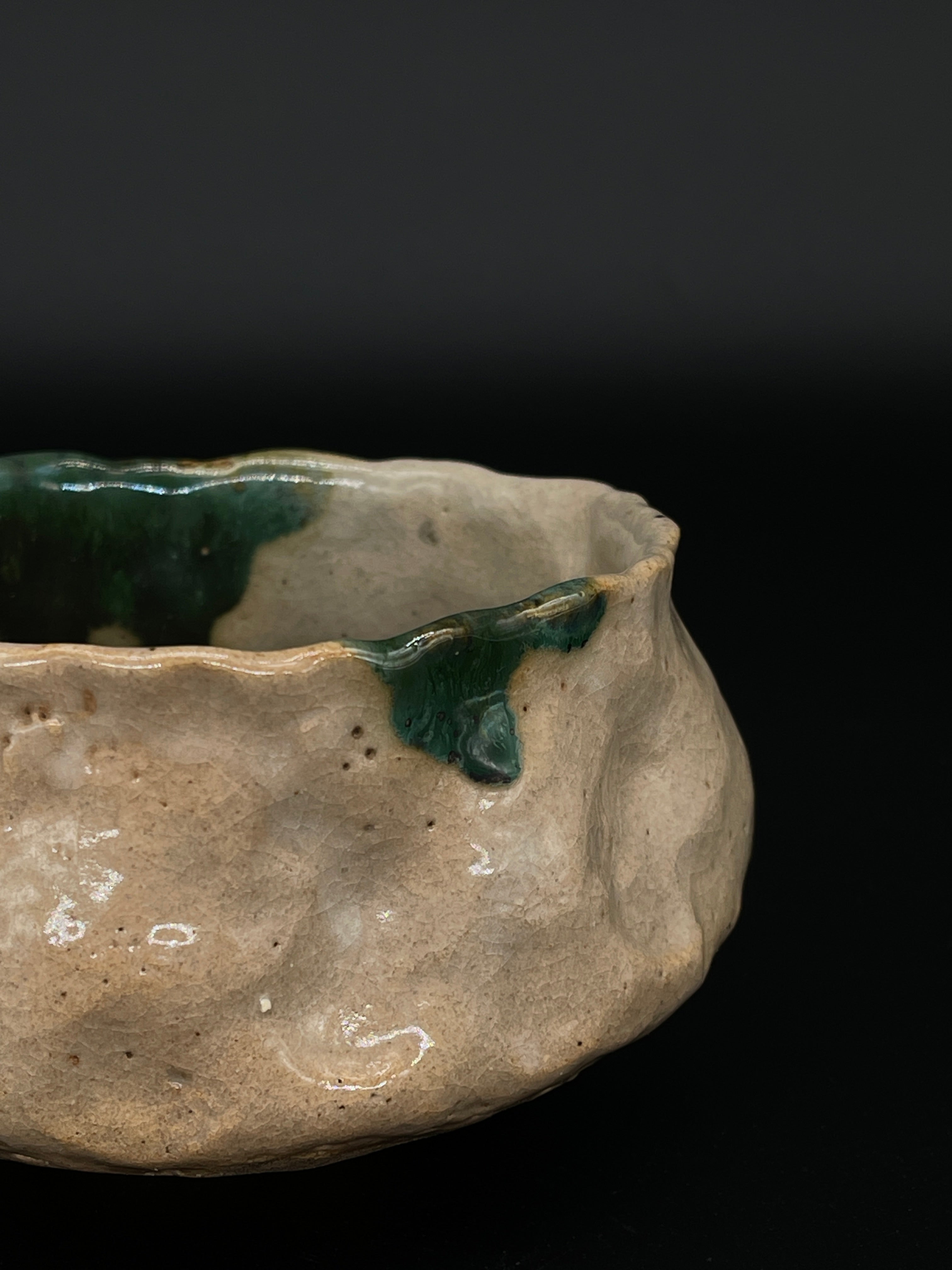 Japanese Chawan, Tea Bowl - Oribe Ware