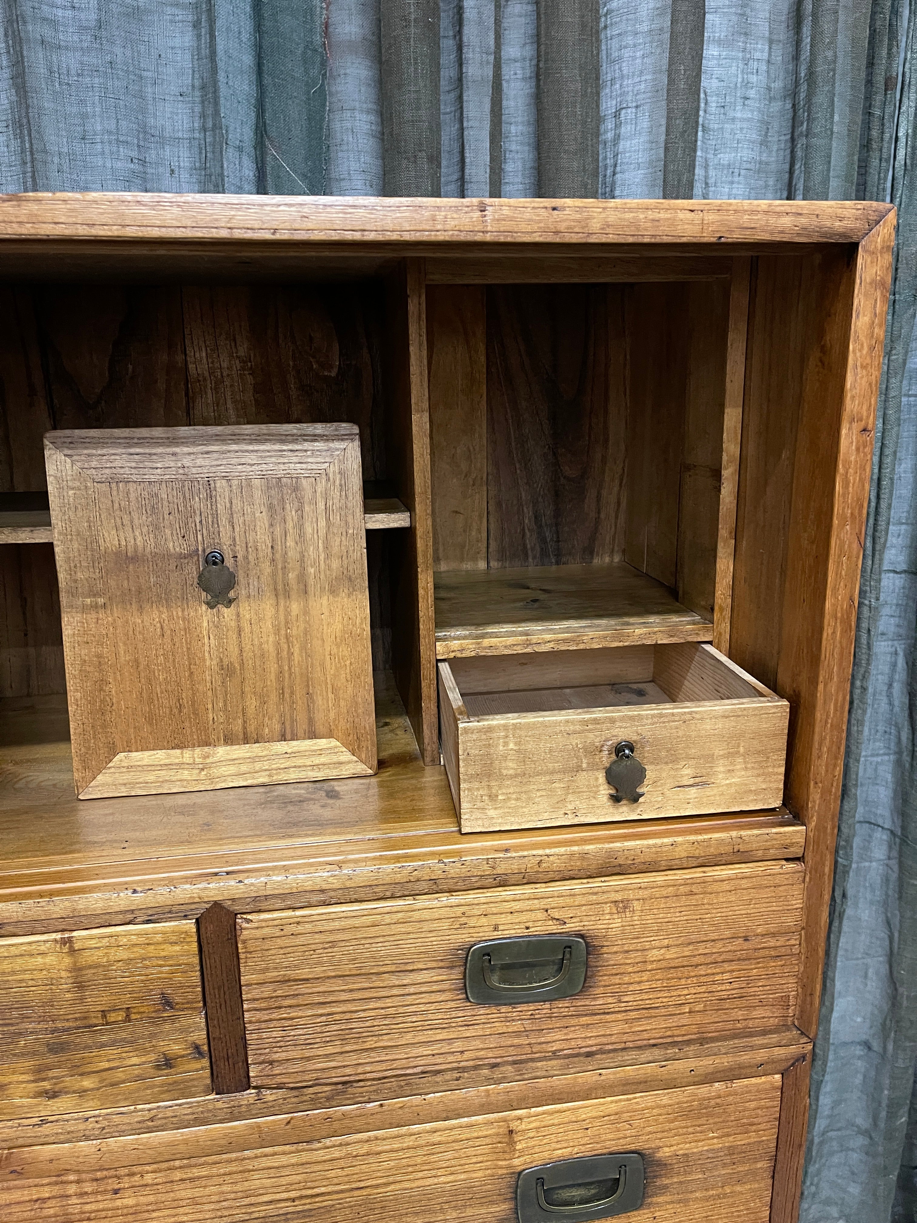 Vintage Japanese Kimono Storage Chest of Drawers - Cedar & Paulownia | C.1930