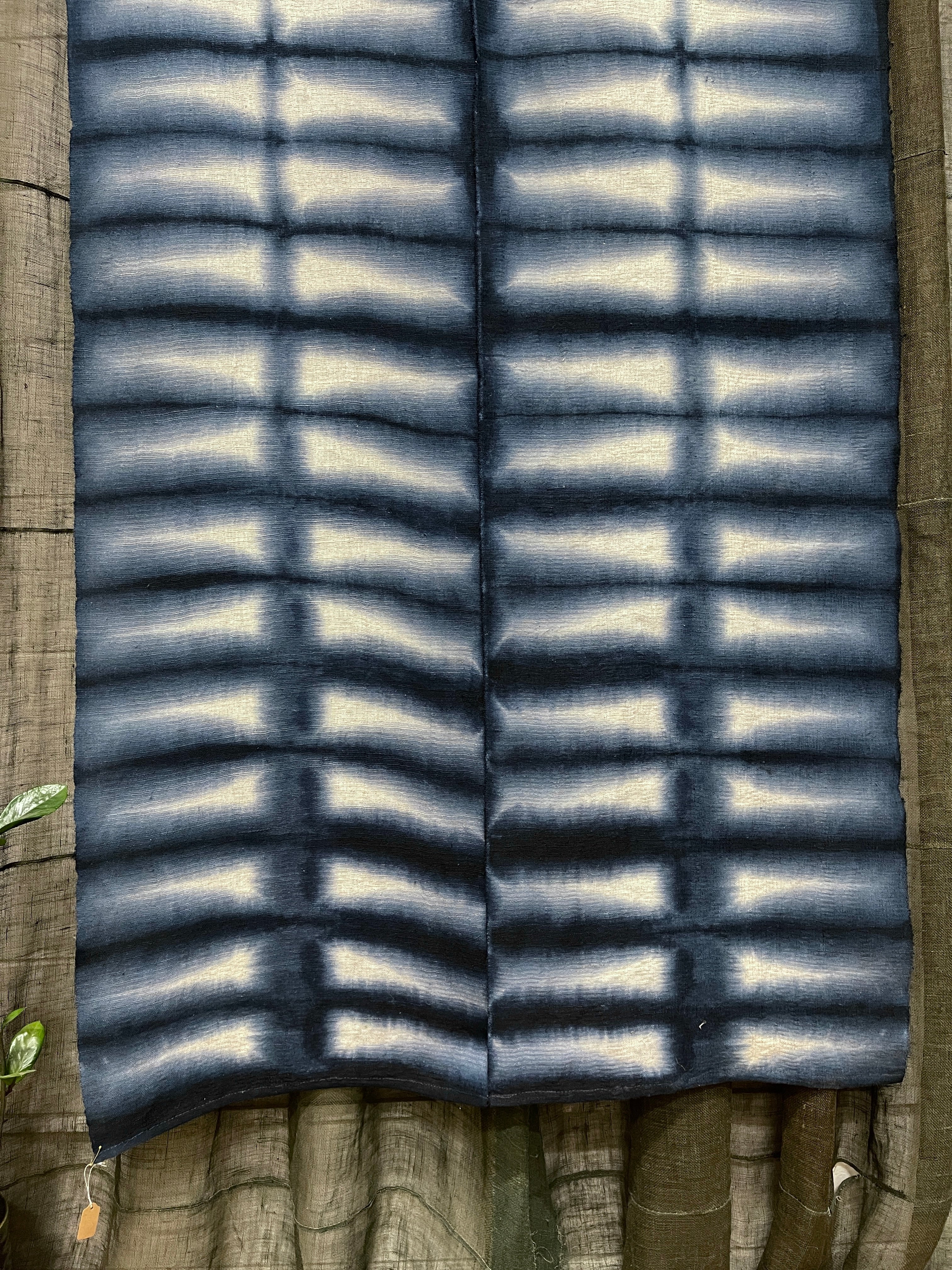 Vintage Hemp Japanese Noren, Panelled Curtain