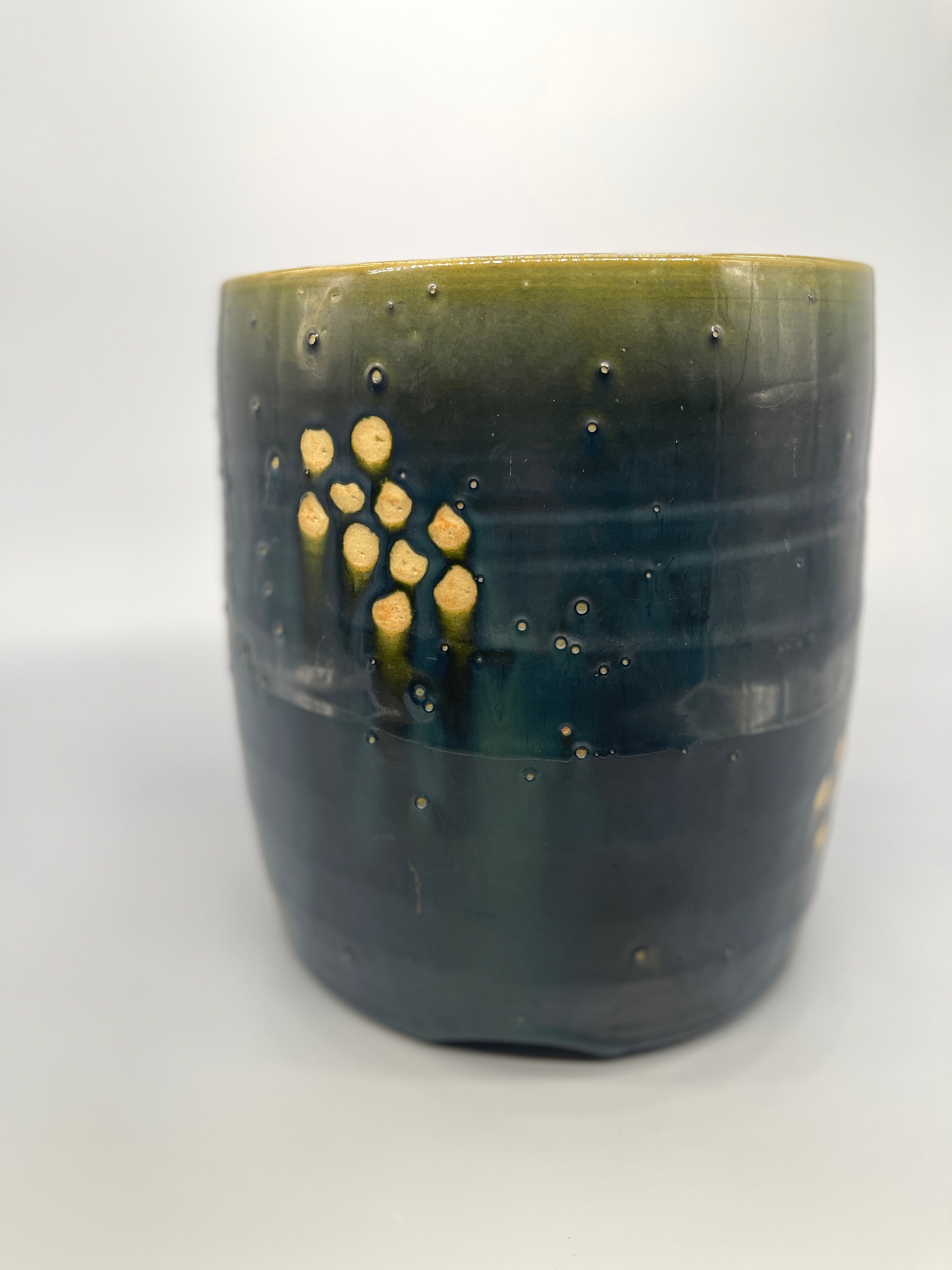 Vintage Japanese ORIBE Pottery Hibachi Brazier