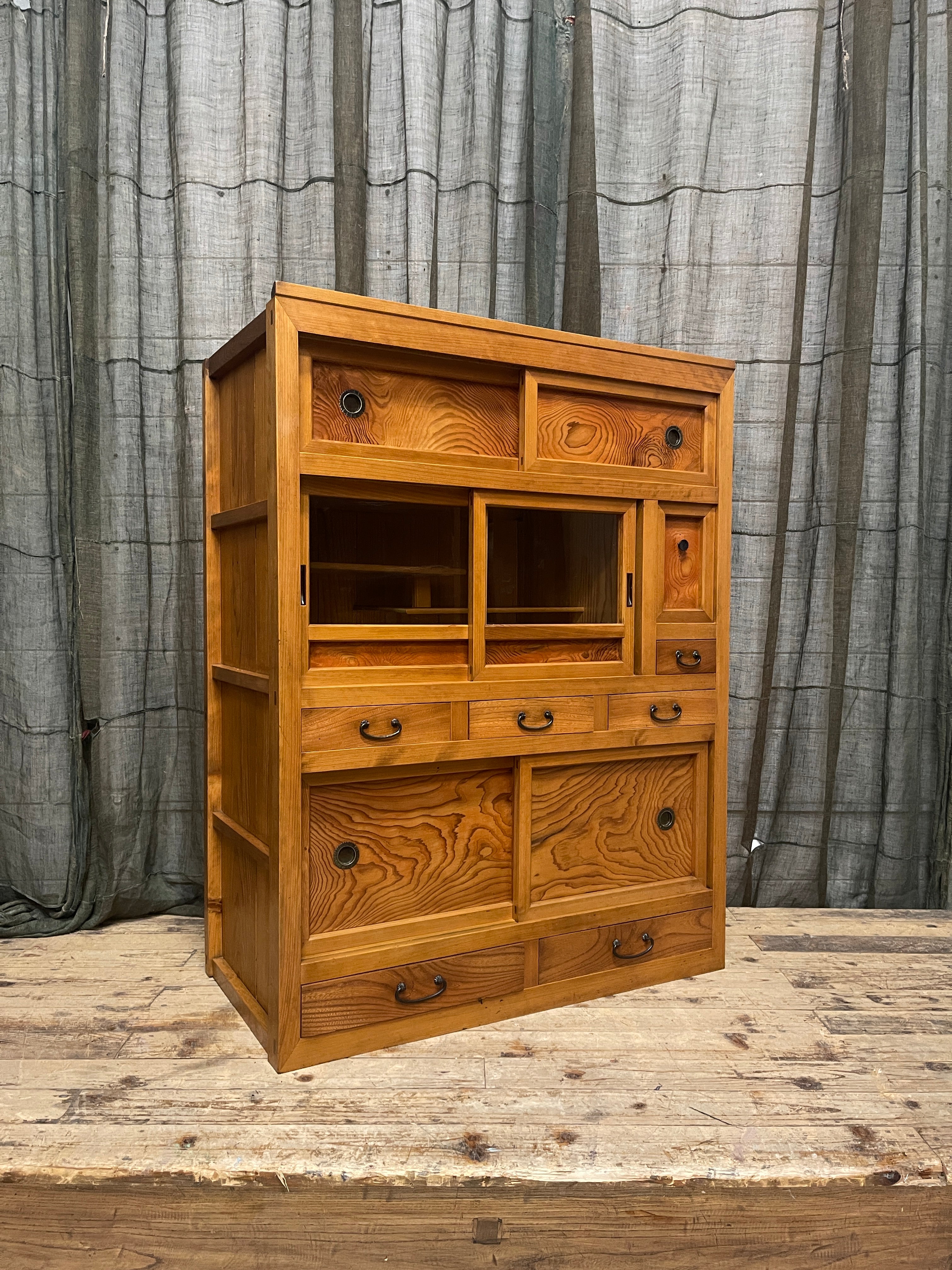 Vintage Japanese Mizuya Kitchen Cabinet - Cypress & Cedar | Midcentury