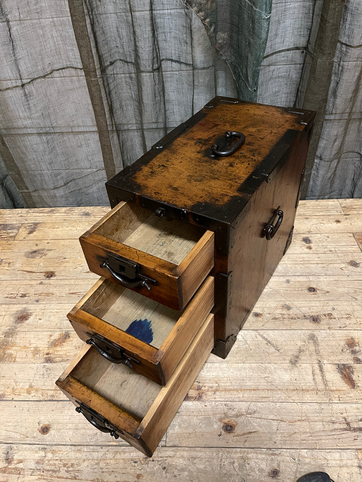 Rare Japanese Police Document Chest - Cypress | Meiji