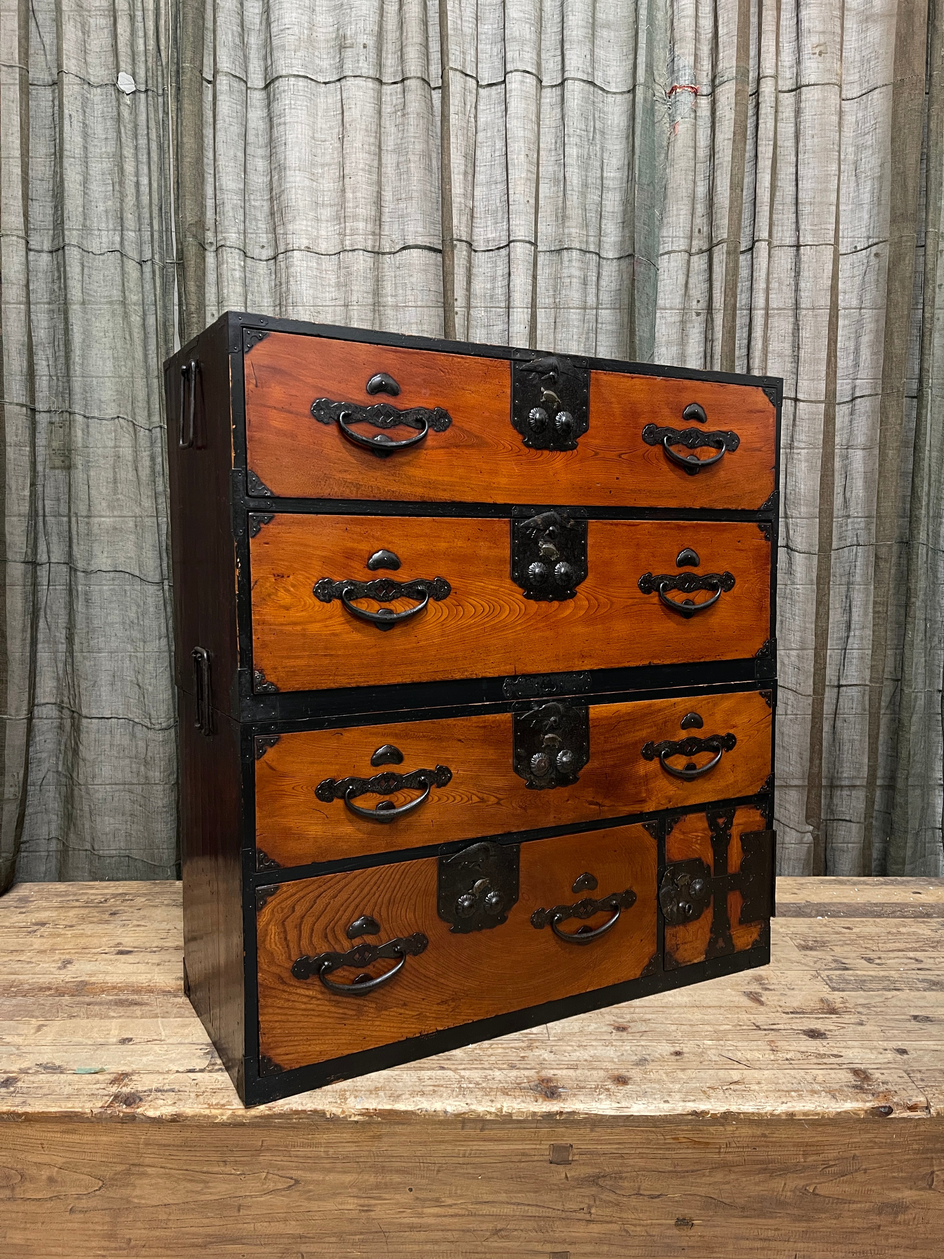 Nihon Matsu Isho Dansu, Japanese Kimono Storage Chest-on-Chest - Cypress & Elm | Meiji