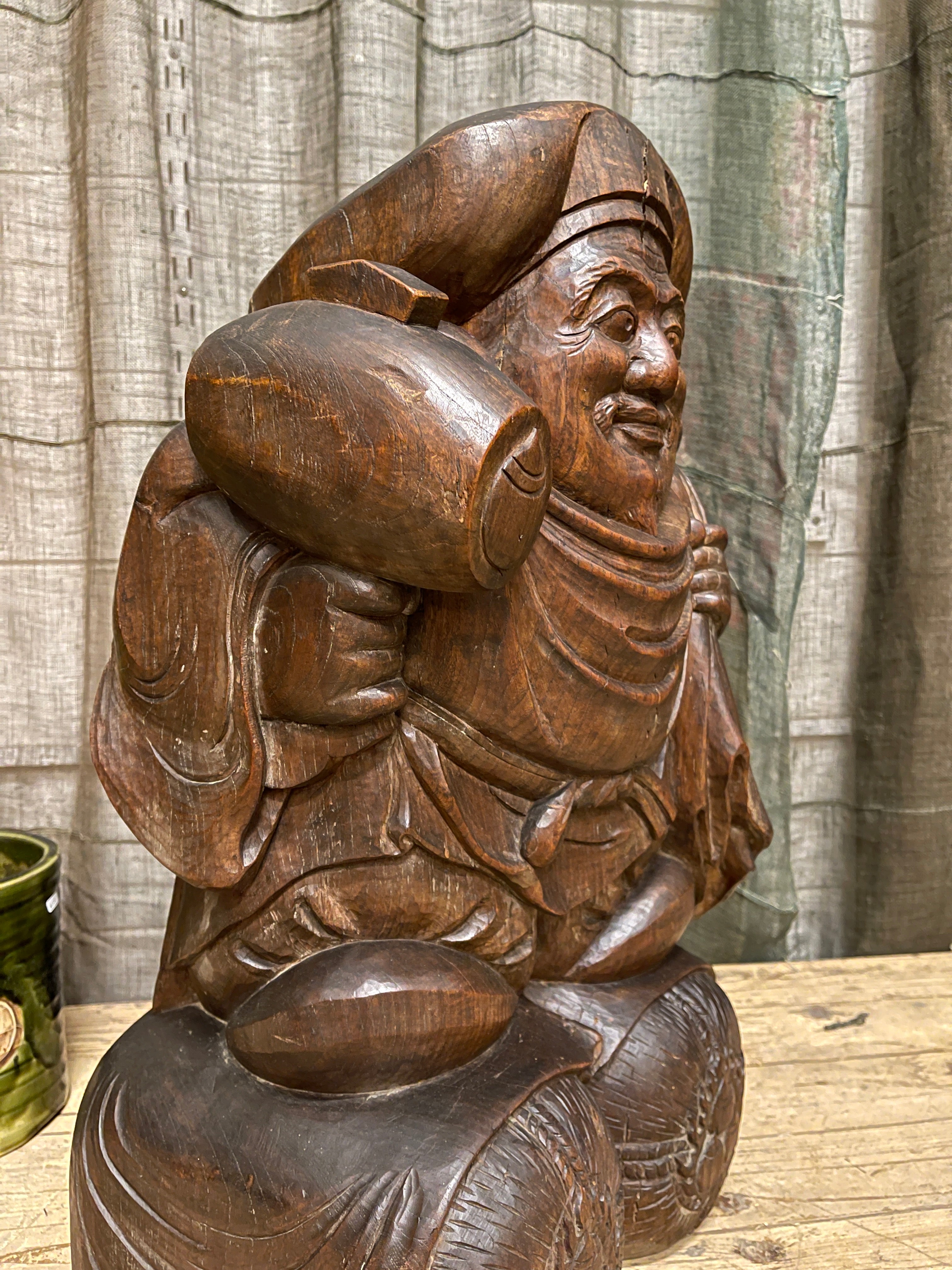 Antique Japanese Daikoku Statue