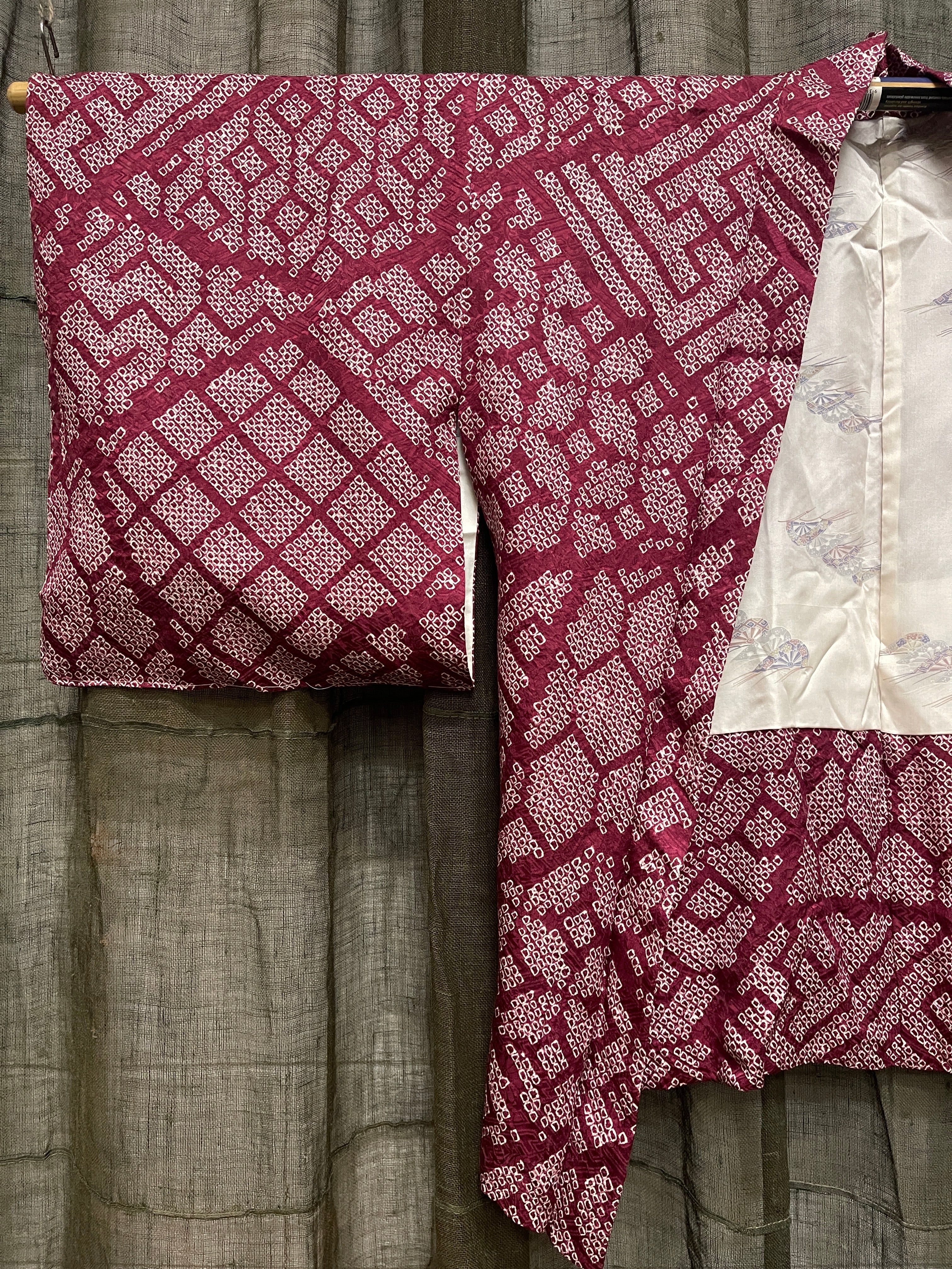 Japanese Haori-Kimono Jacket - Shibori Tie Dye Silk