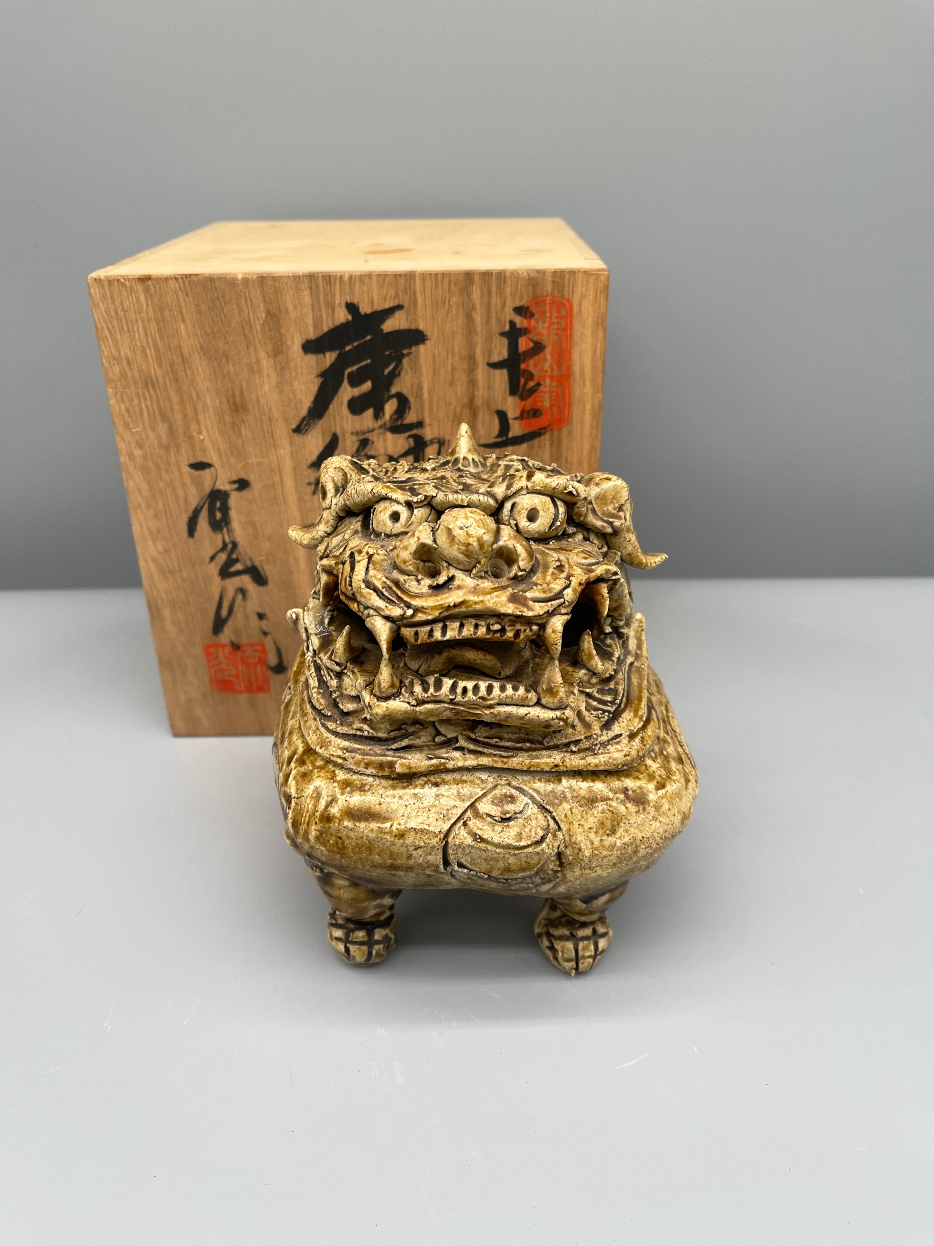 Japanese Koro, Incense Burner, Shi Shi- shaped