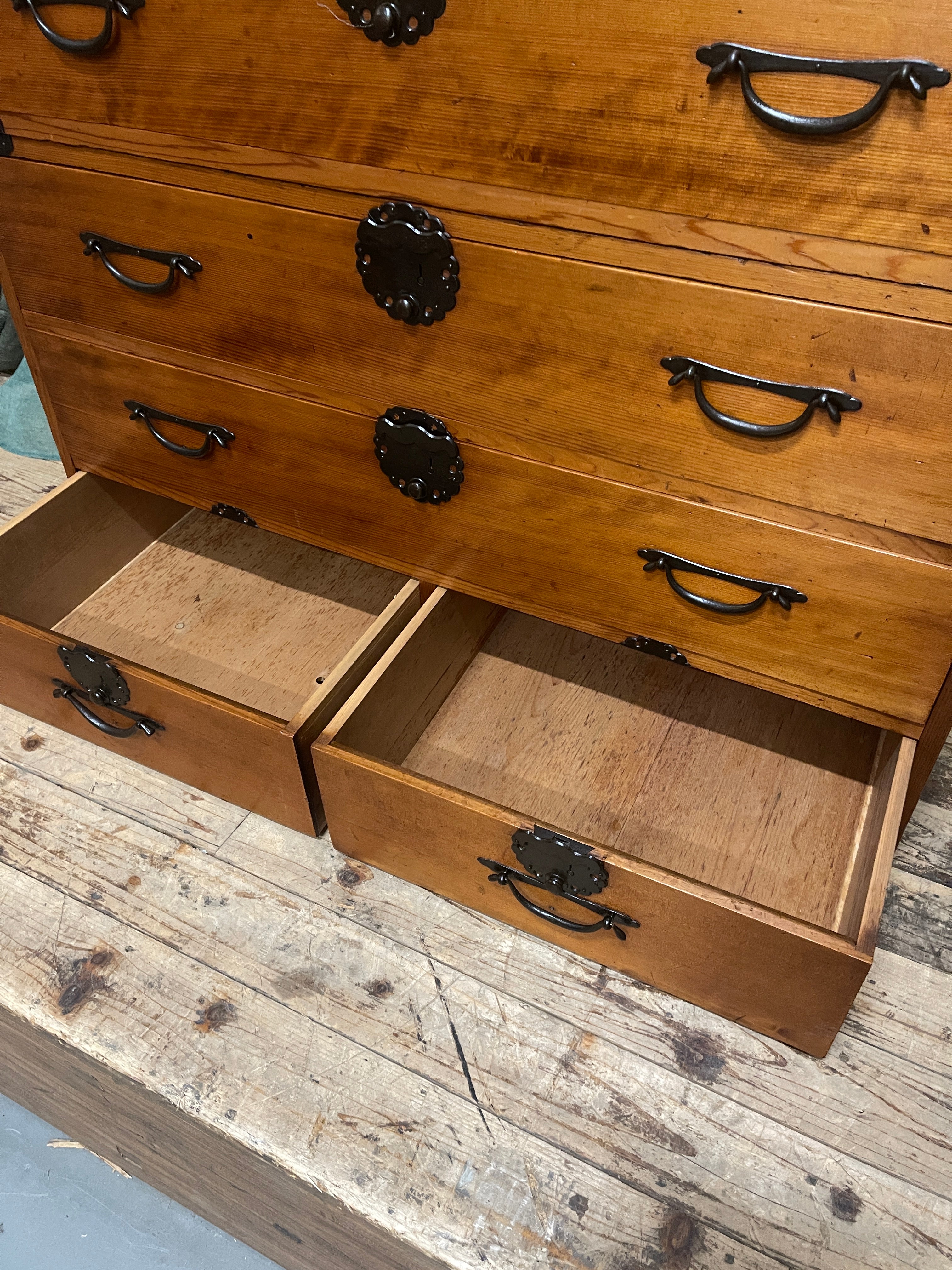 Vintage Japanese Kimono Storage Chest of Drawers - Paulownia & Elm | c.1890