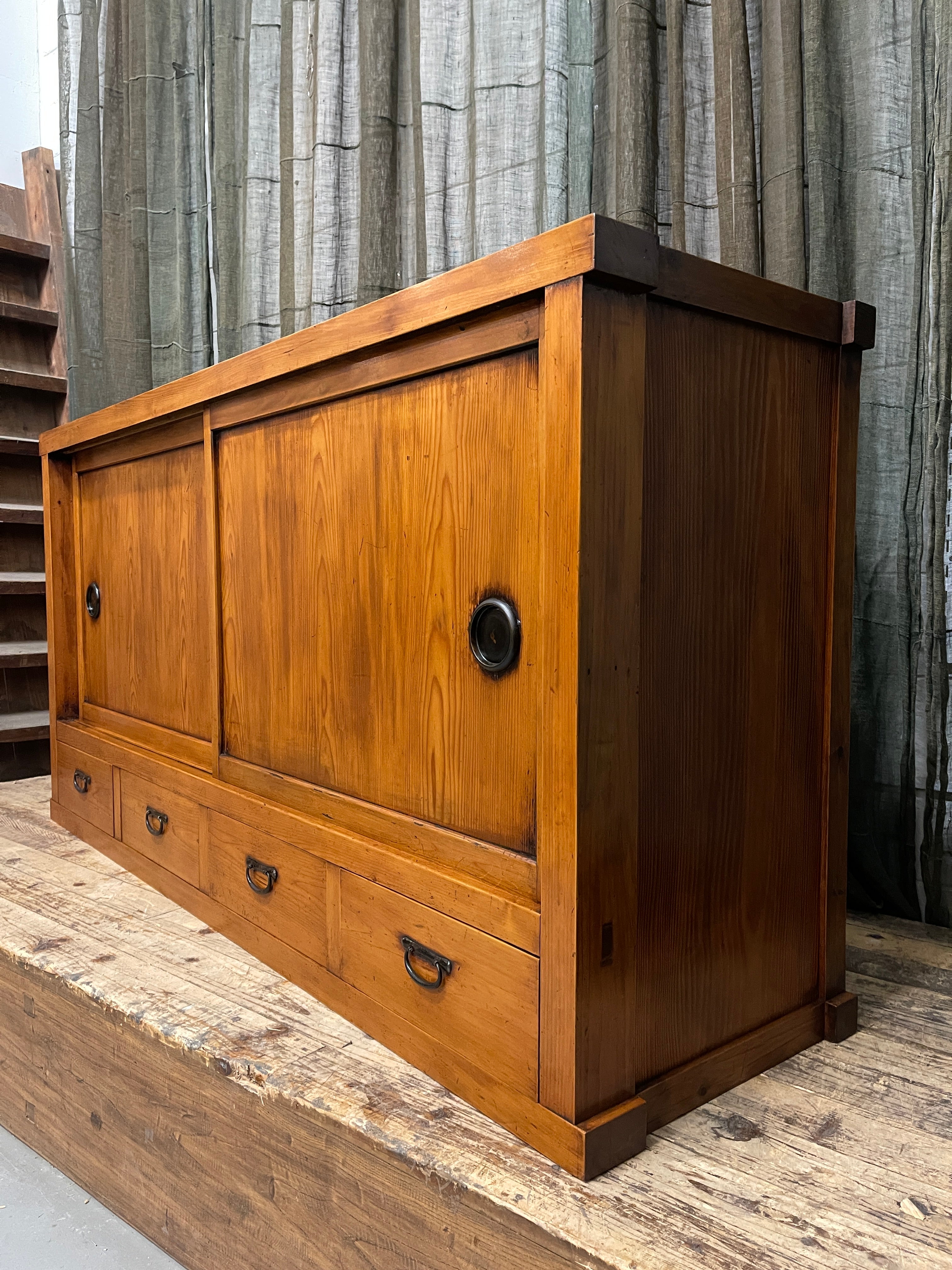 Antique Japanese Sideboard - Cedar & Cypress | Meiji