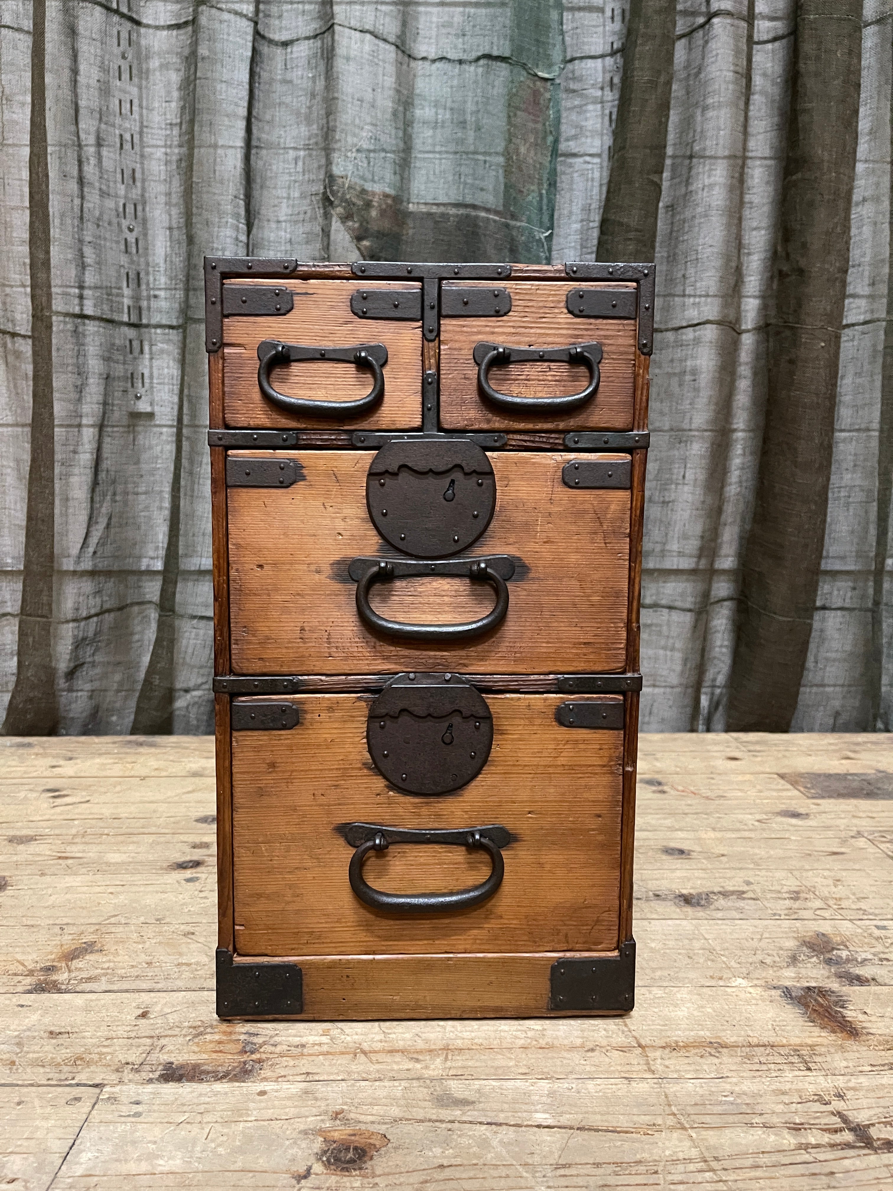 Japanese Four-Drawer Document Box - Cypress